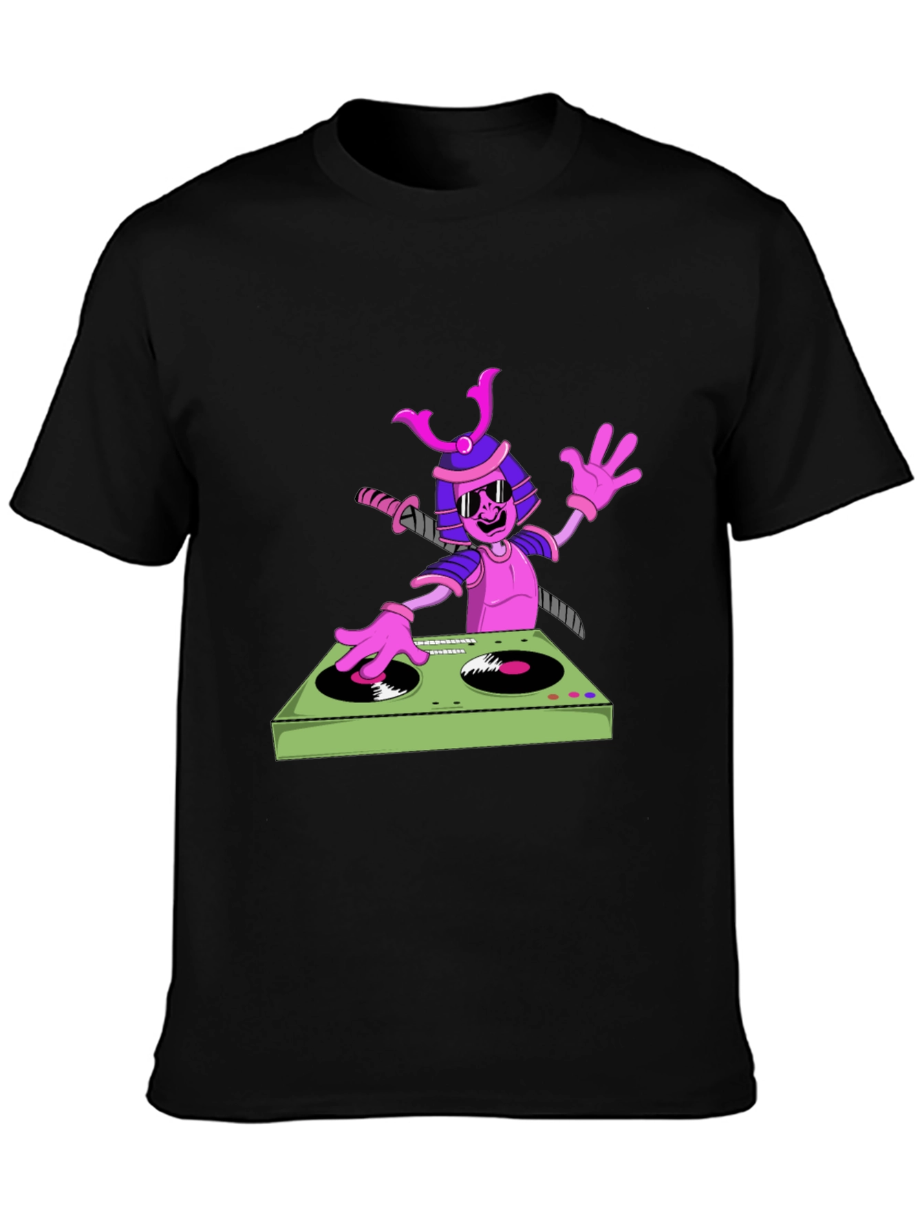Black Samurai DJ Graphic T-Shirt - Cool and Unique! view 3