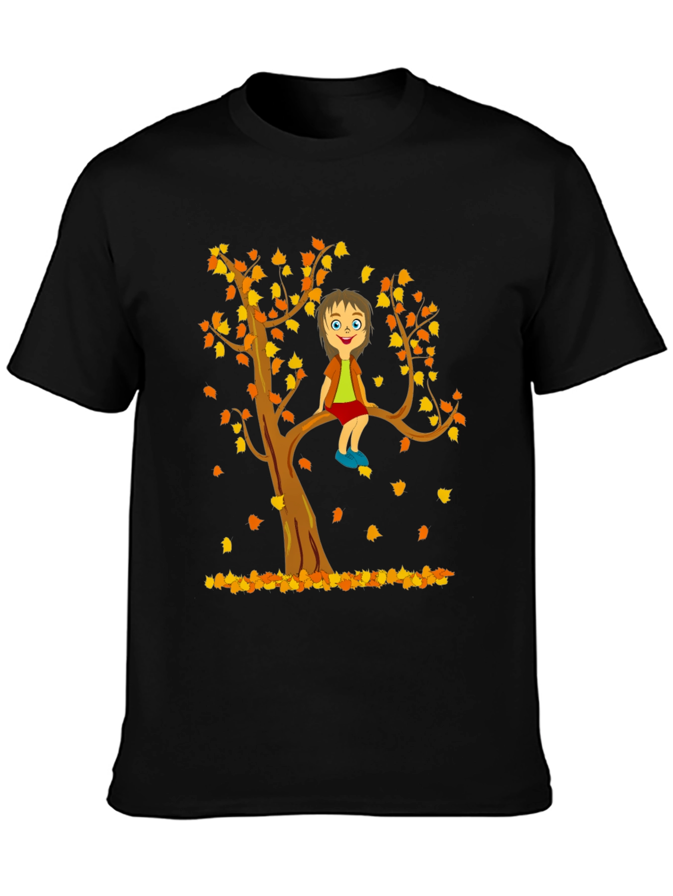 Black Cartoon Tree Boy T-Shirt view 3