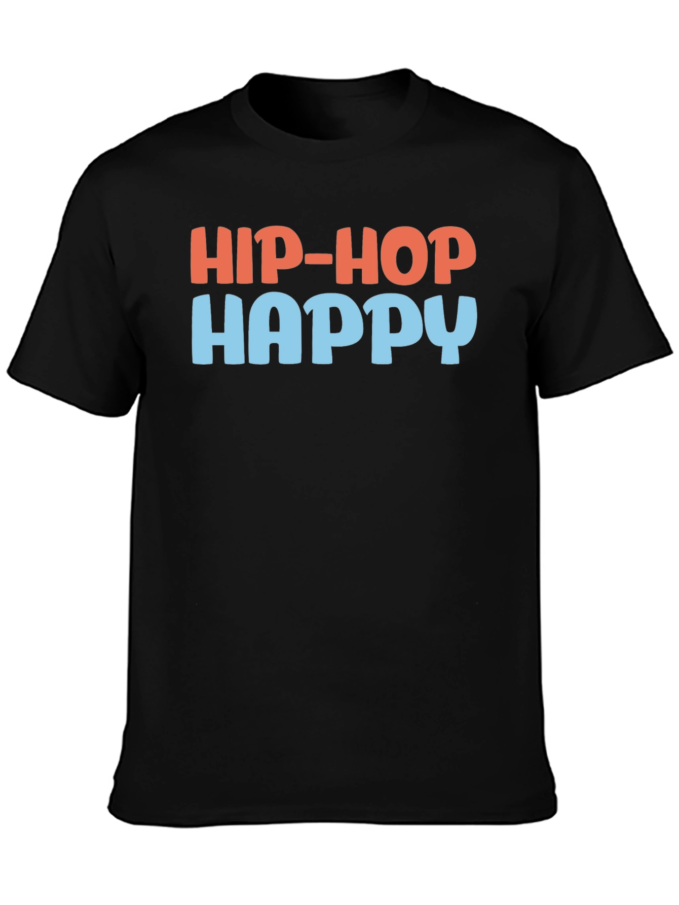 Black Hip-Hop Happy Graphic Tee - Unisex view 3