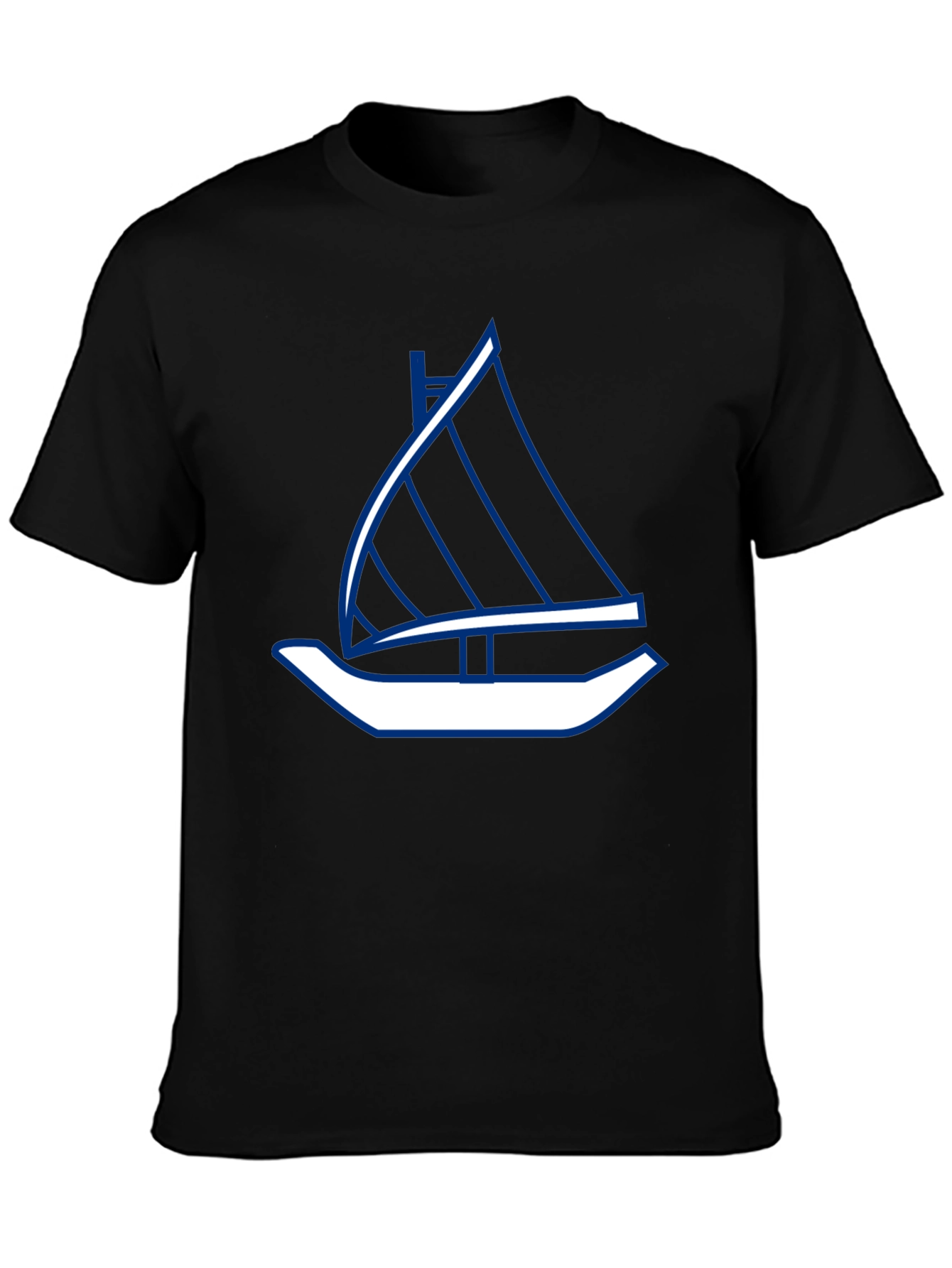 Black Sailboat Graphic Tee - Stylish Black T-Shirt view 3