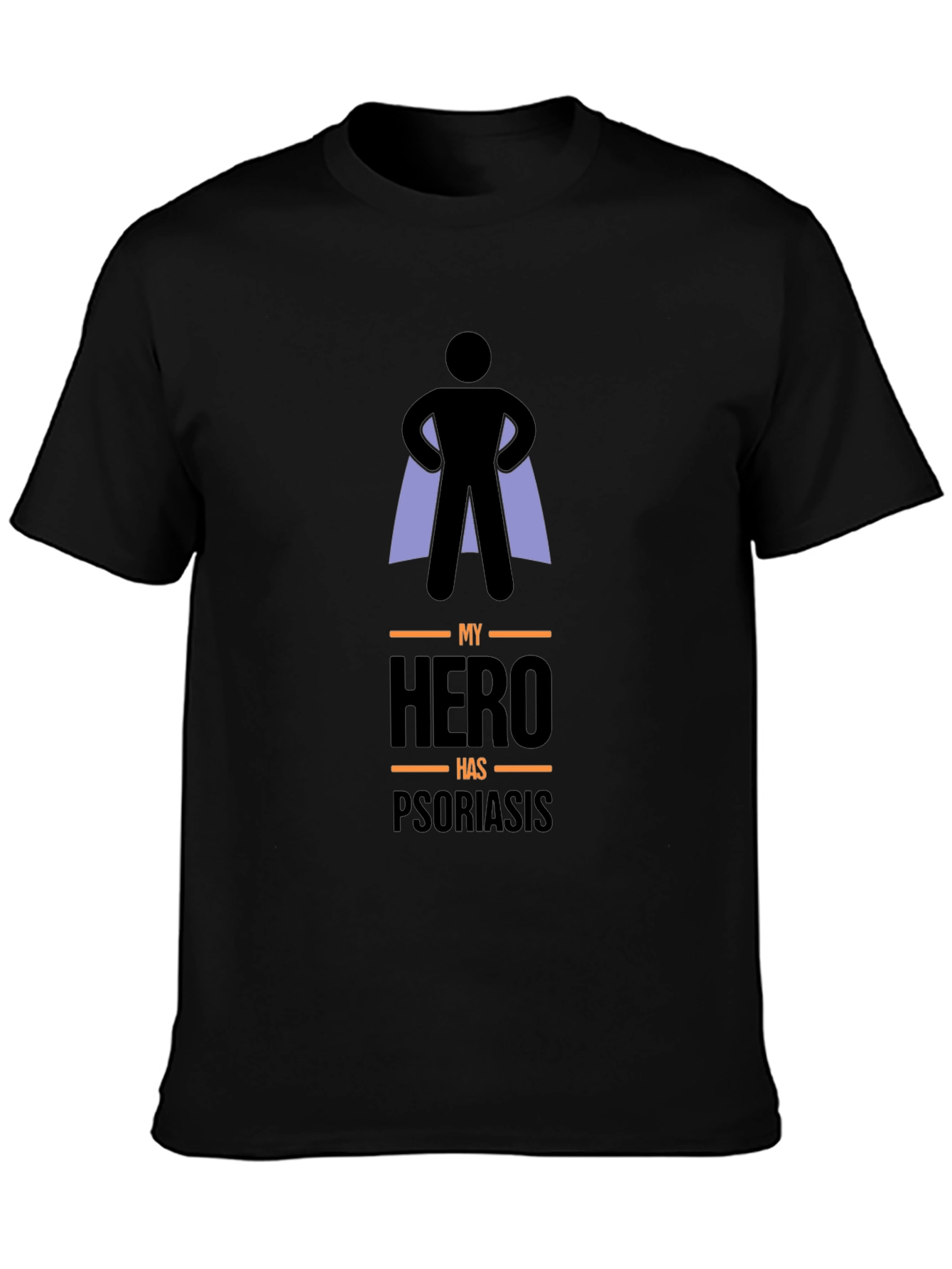 Black My Hero Has Psoriasis T-Shirt view 3