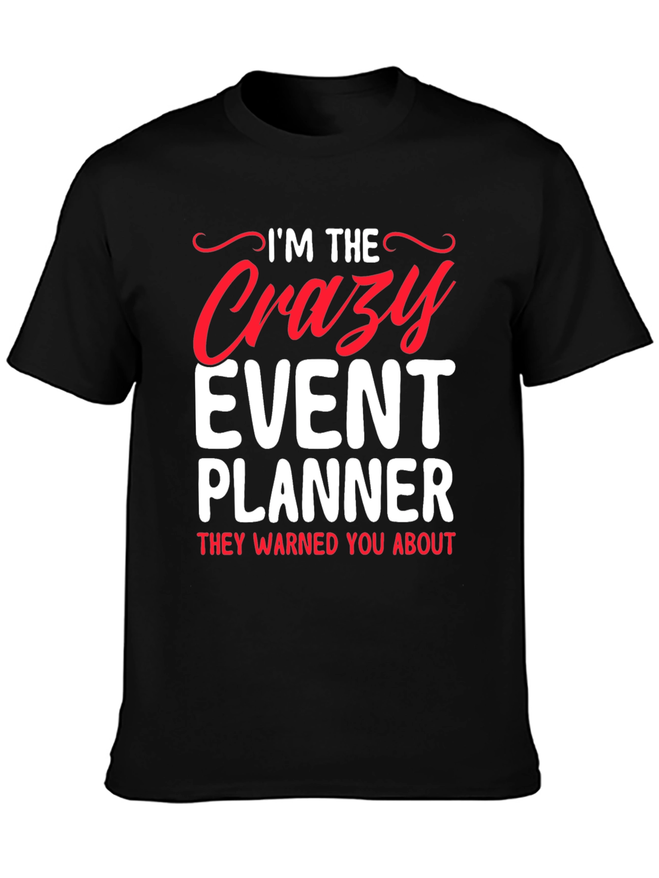 Black Crazy Event Planner Graphic Tee view 3