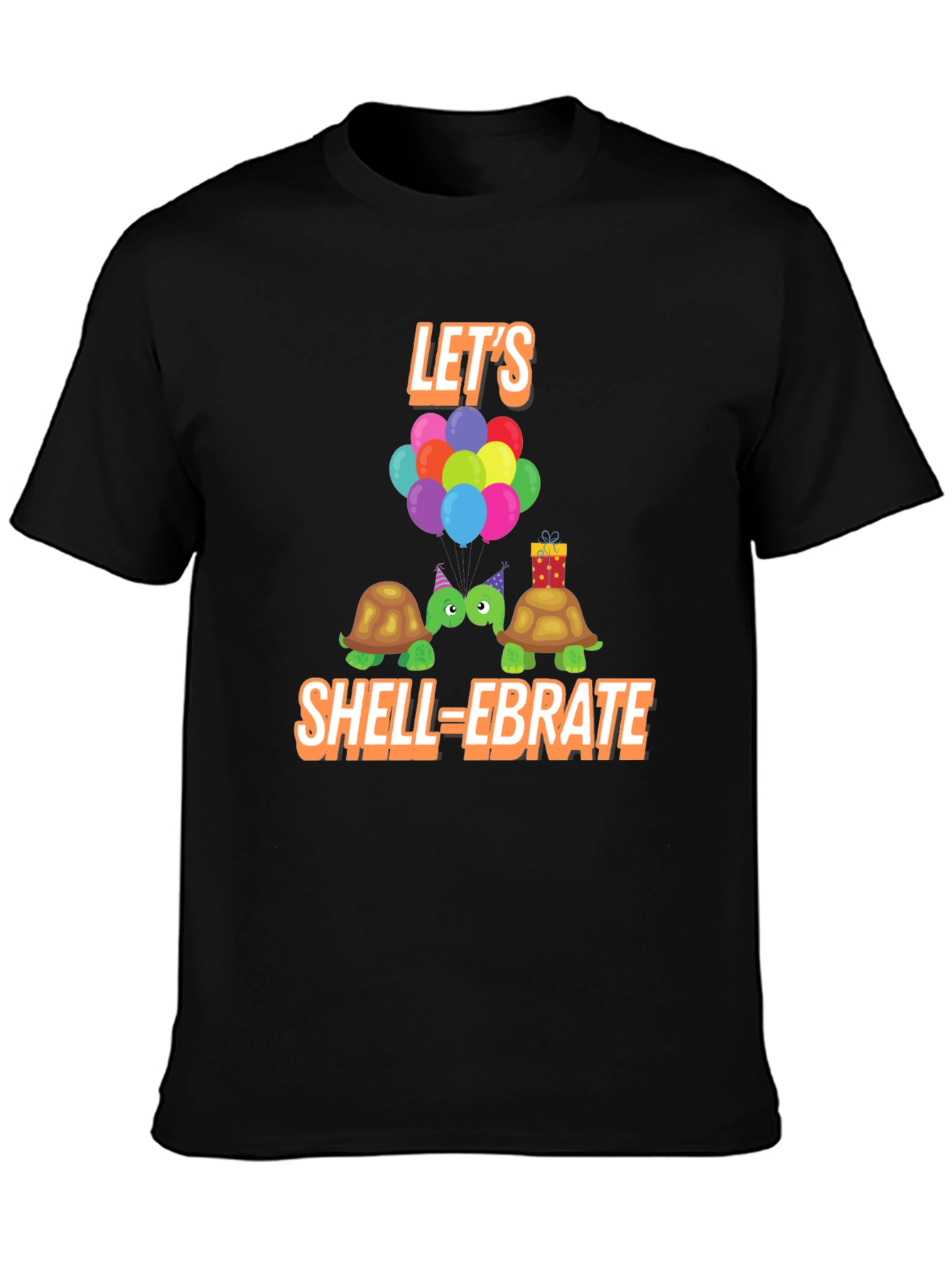 Black Let's Shell-ebrate Turtles Graphic Tee view 3