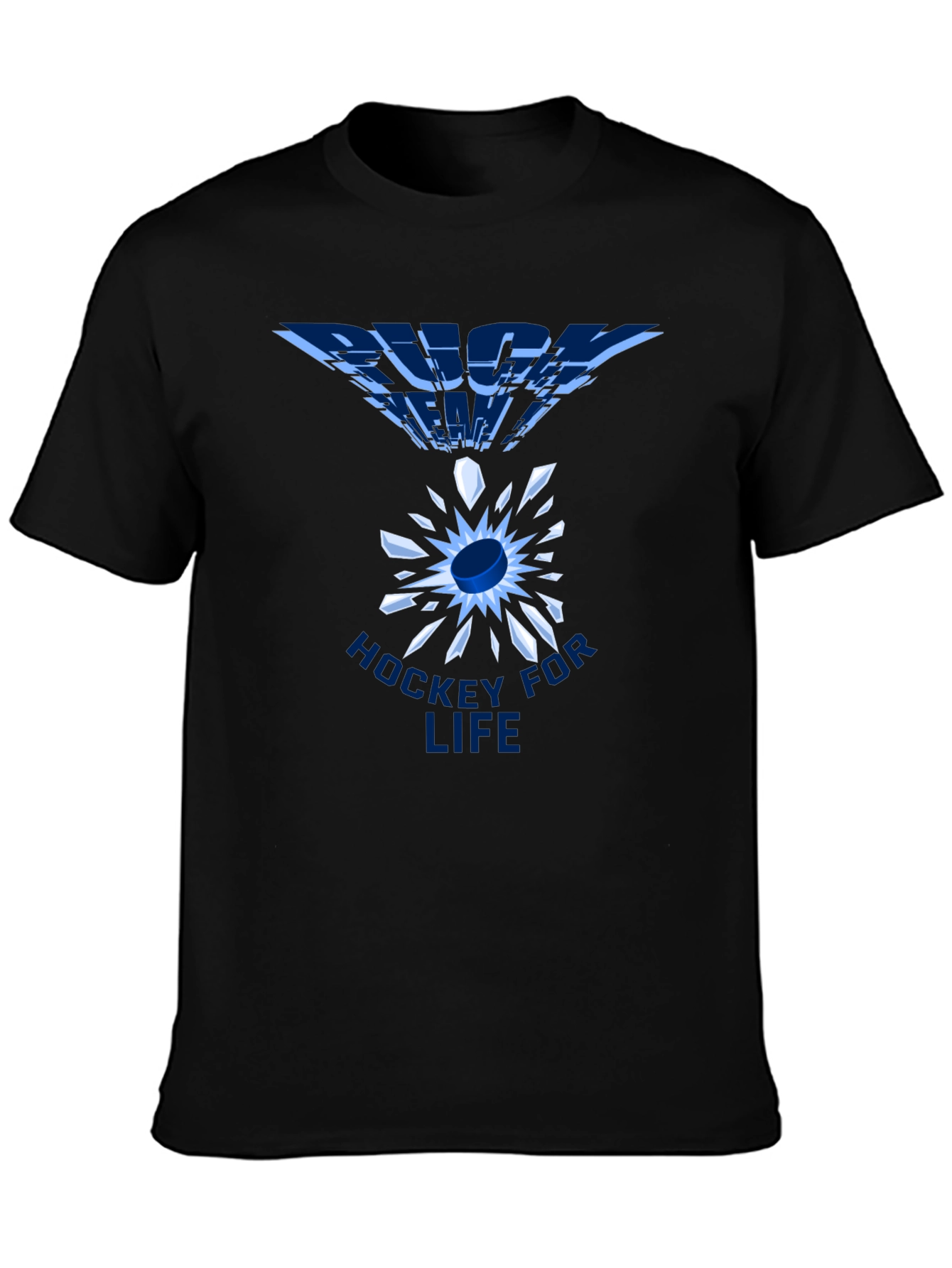 Black Hockey For Life Black T-Shirt view 3