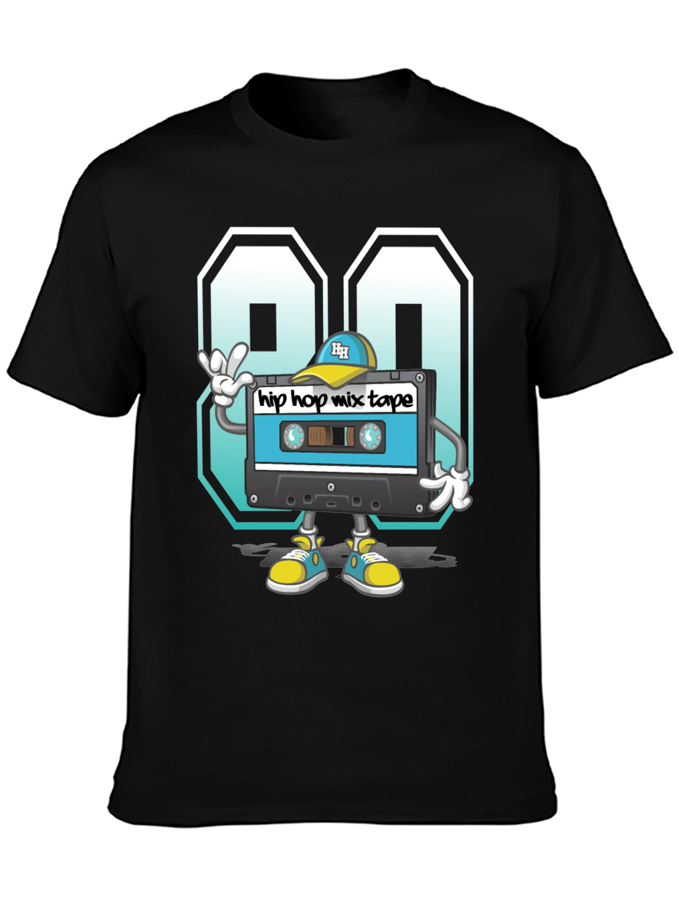 Black 90s Hip Hop Mix Tape Graphic Tee view 3