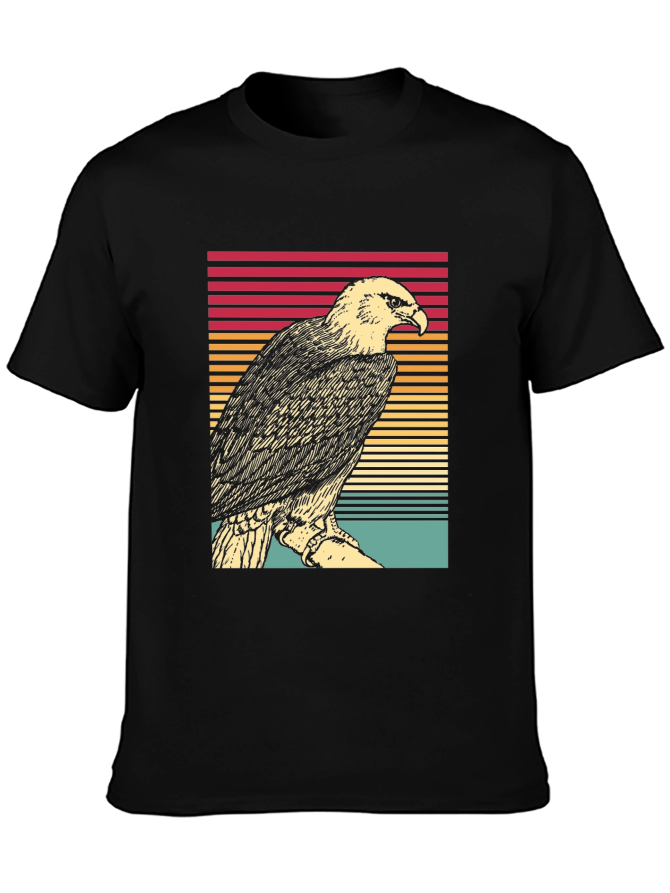 Black Retro Eagle T-Shirt - Vintage Style Tee view 3