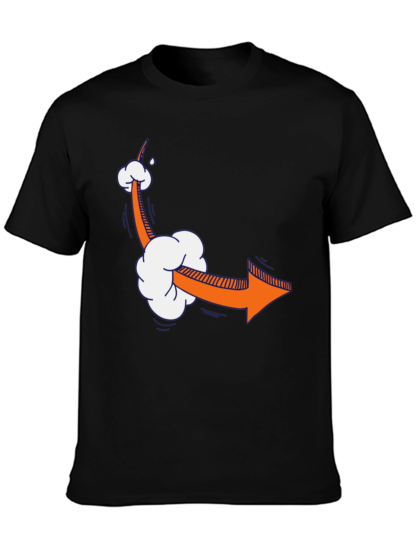 Black Cartoon Arrow T-Shirt - Funny Directional Tee view 3