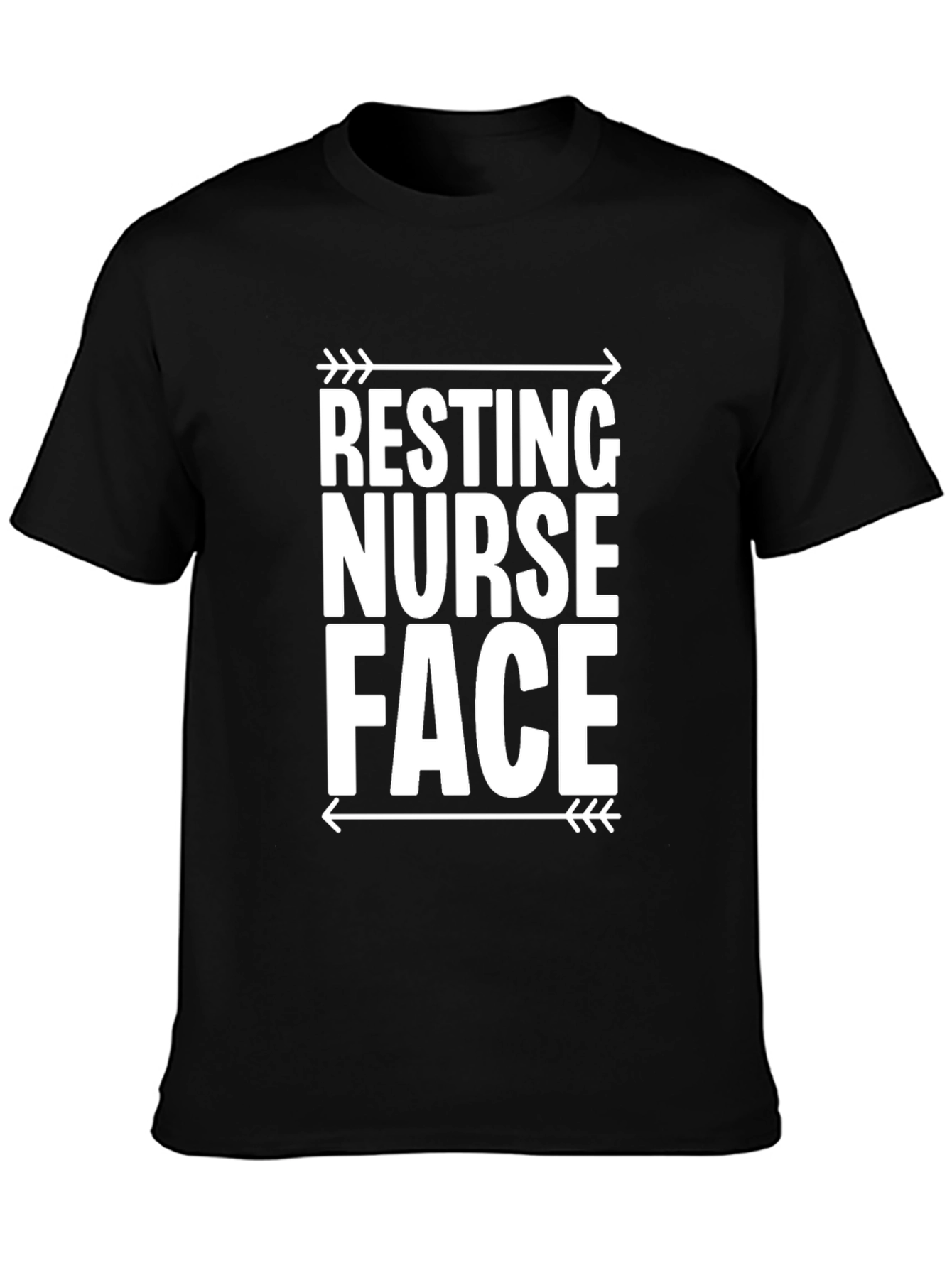 Black Resting Nurse Face Graphic T-Shirt view 3