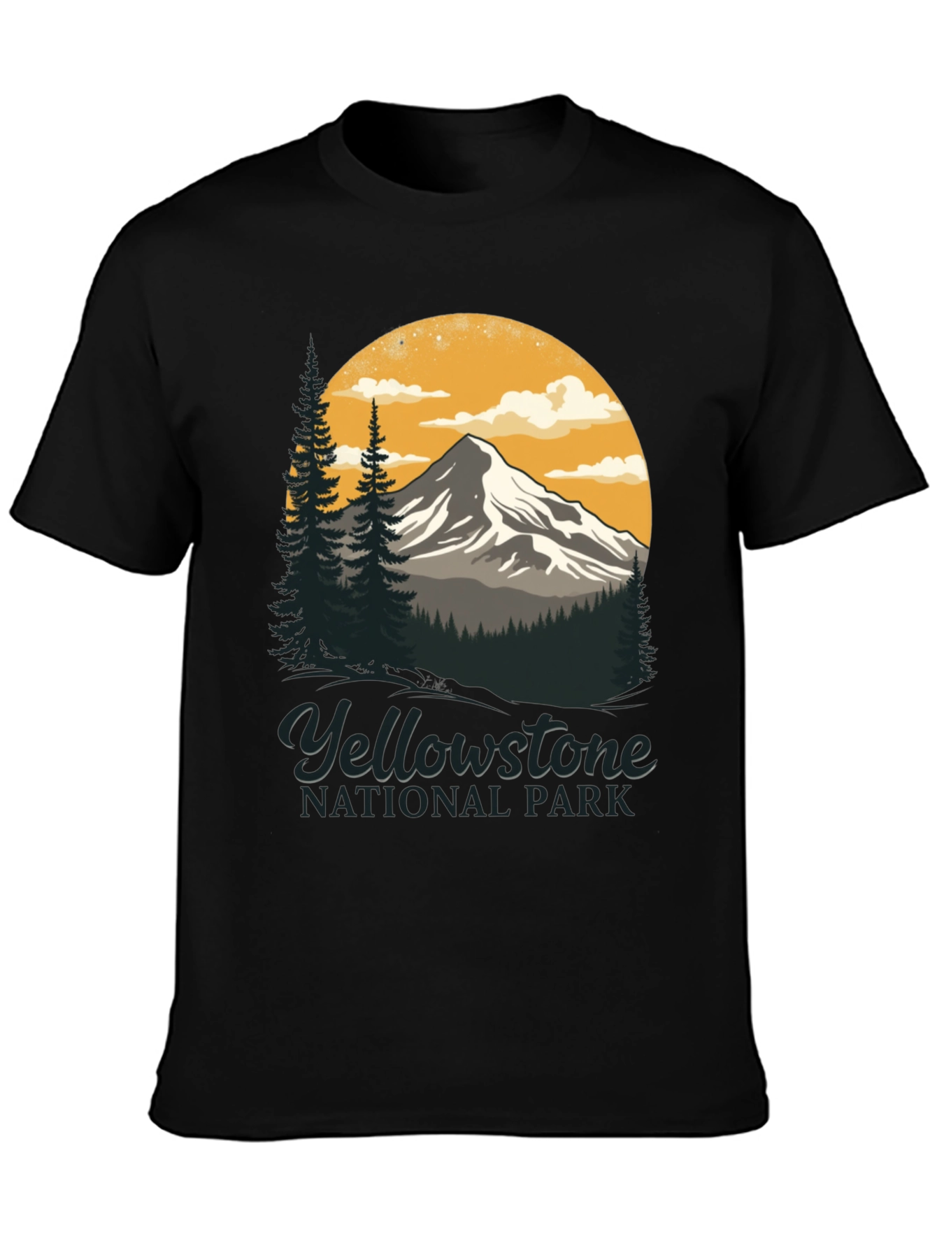 Black Yellowstone National Park Graphic T-Shirt view 3