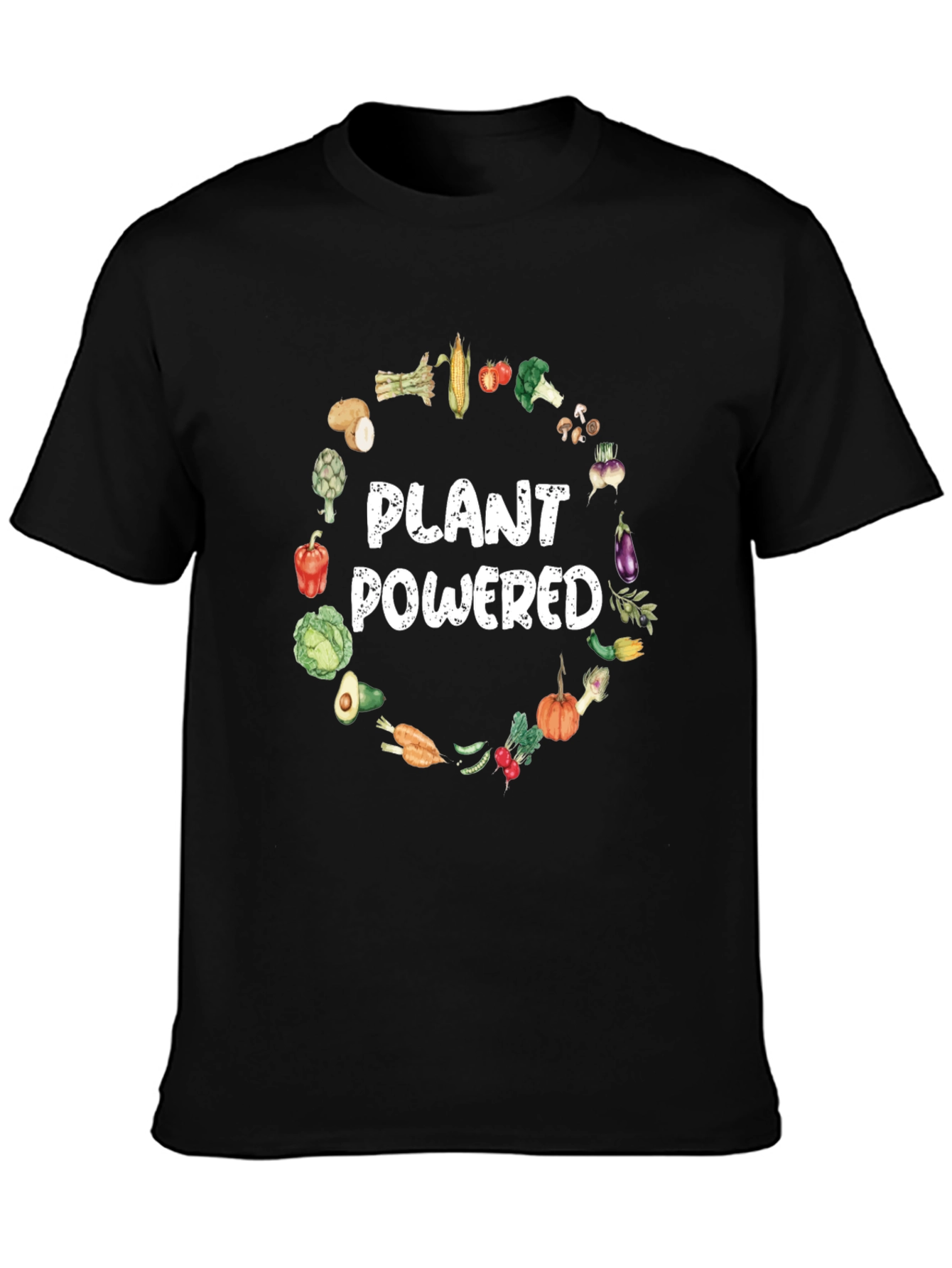 Black Plant Powered Vegan T-Shirt view 3