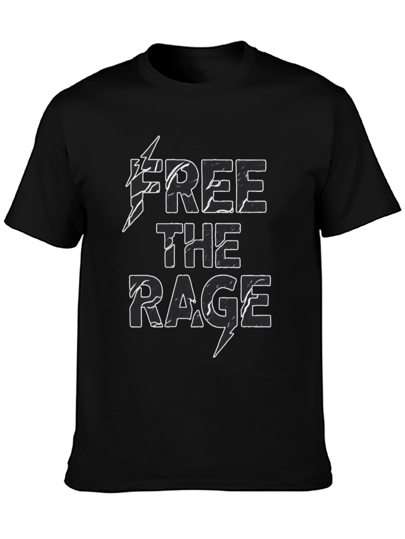 Black Free the Rage Graphic T-Shirt - Bold Black Tee view 3