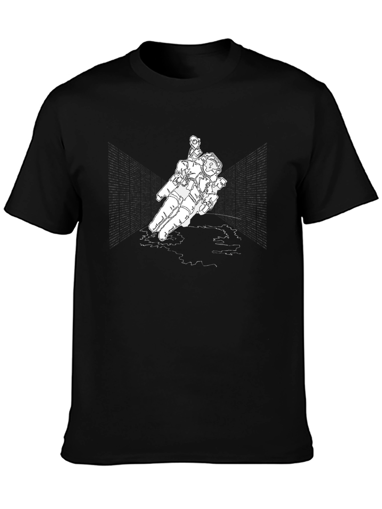 Black Astronaut Graphic Tee - Black Unisex Shirt view 3