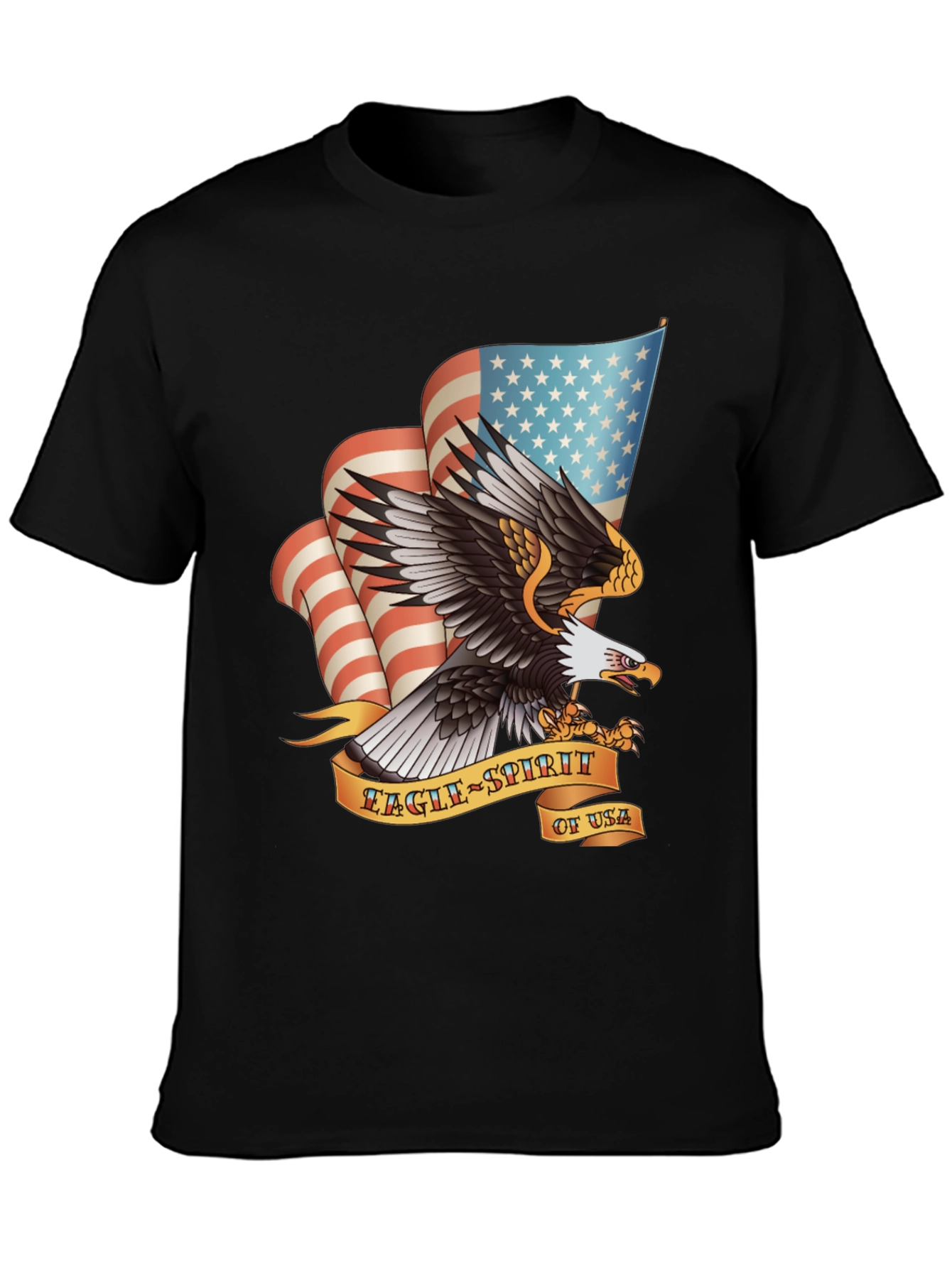 Black Eagle Spirit USA Graphic Print T-Shirt view 3