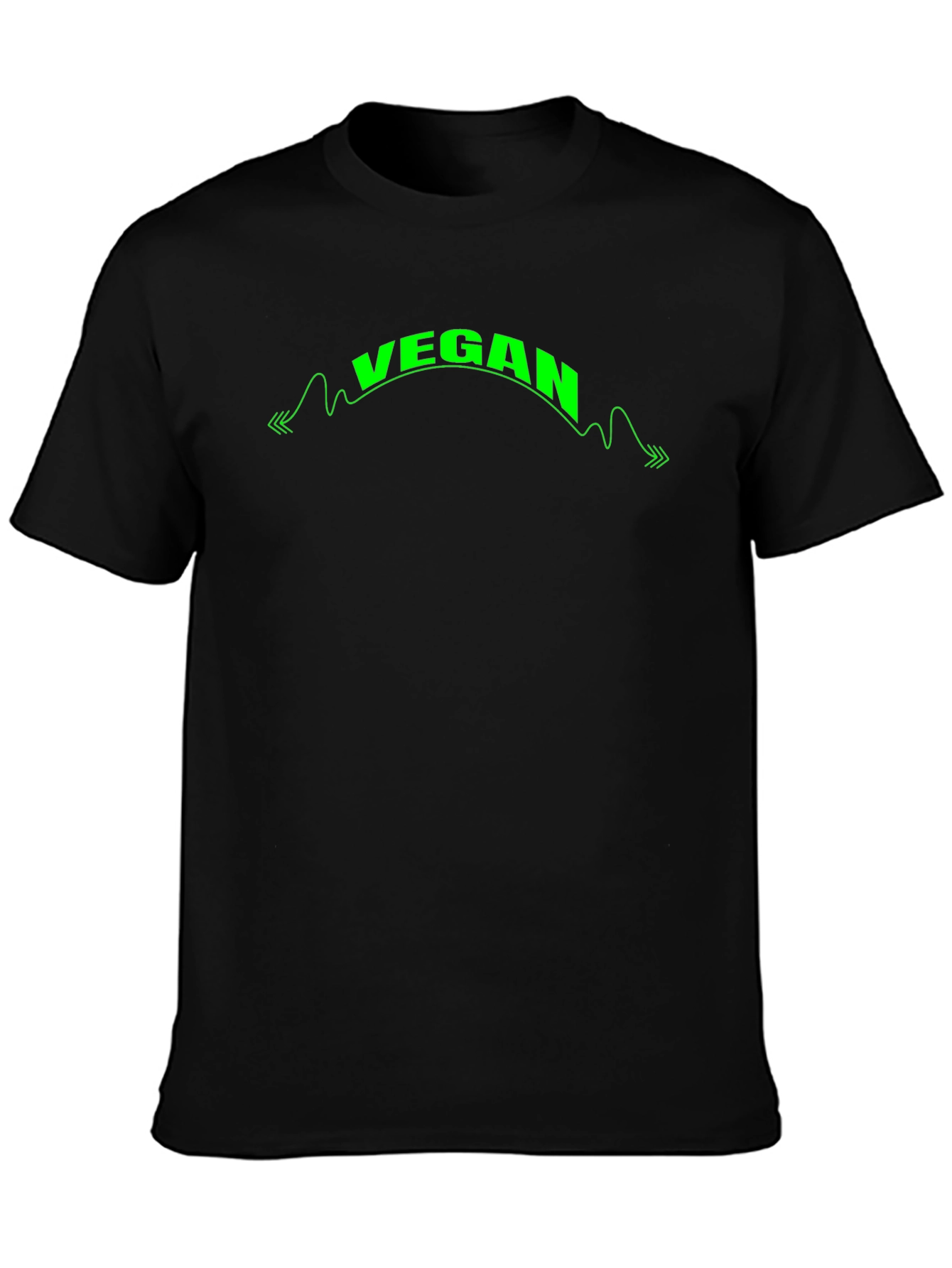Black Vegan Graphic Print Black T-Shirt view 3