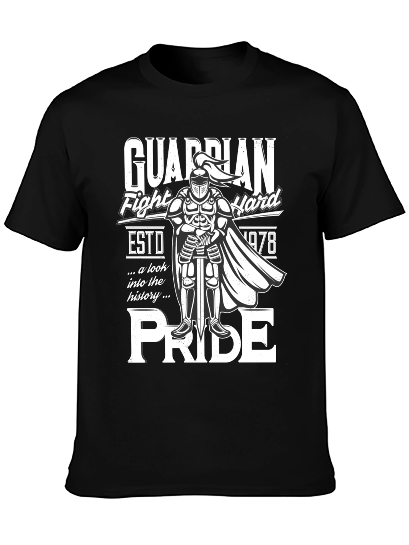 Black Guardian Knight Pride T-Shirt - Fight Hard view 3