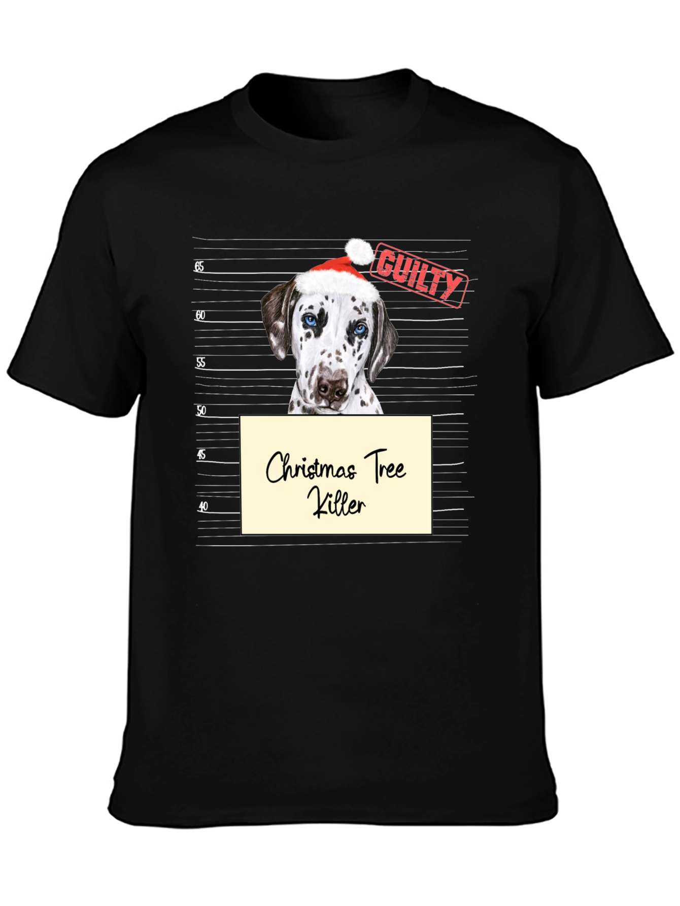 Black Christmas Tree Killer Dog Graphic T-Shirt view 3