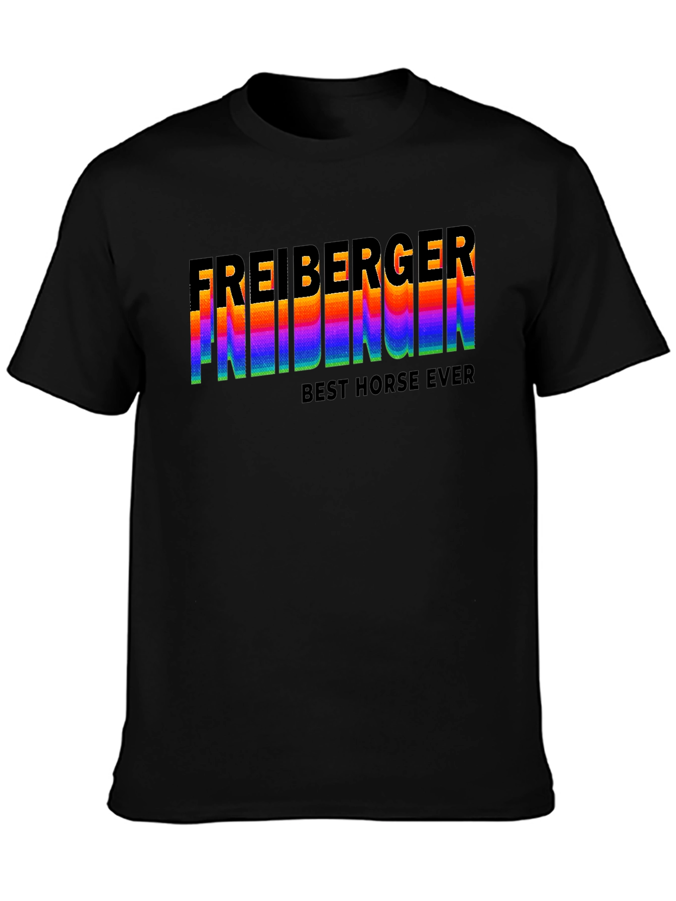 Black Freiberger Best Horse Ever Graphic T-Shirt view 3