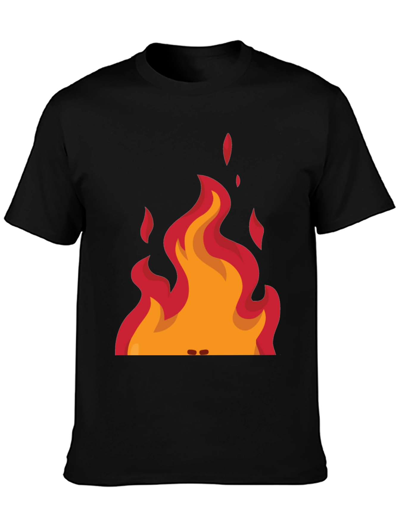 Black Flame Graphic Tee - Black Cotton T-Shirt view 3