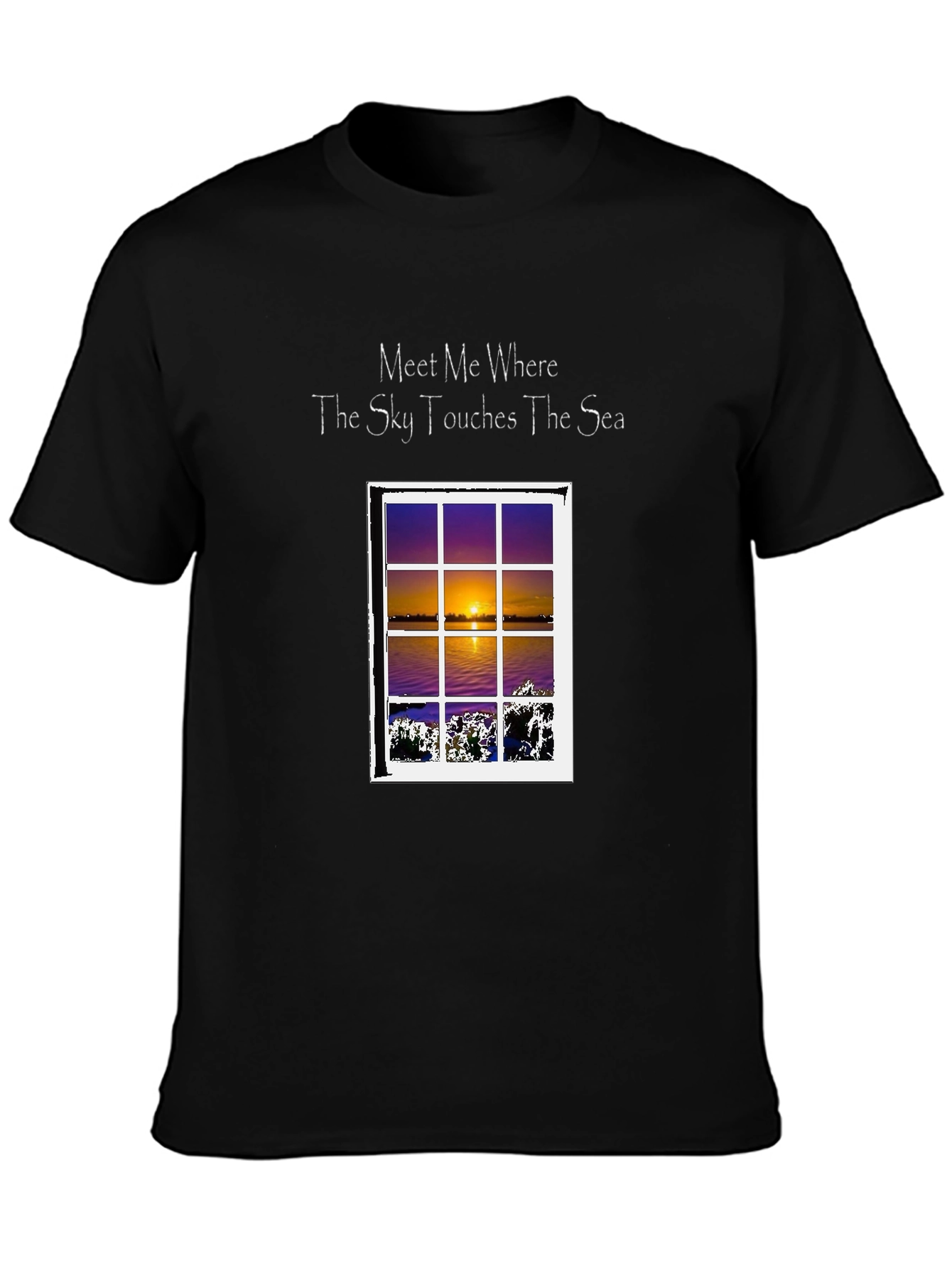 Black Meet Me Where Sky Touches Sea T-Shirt view 3