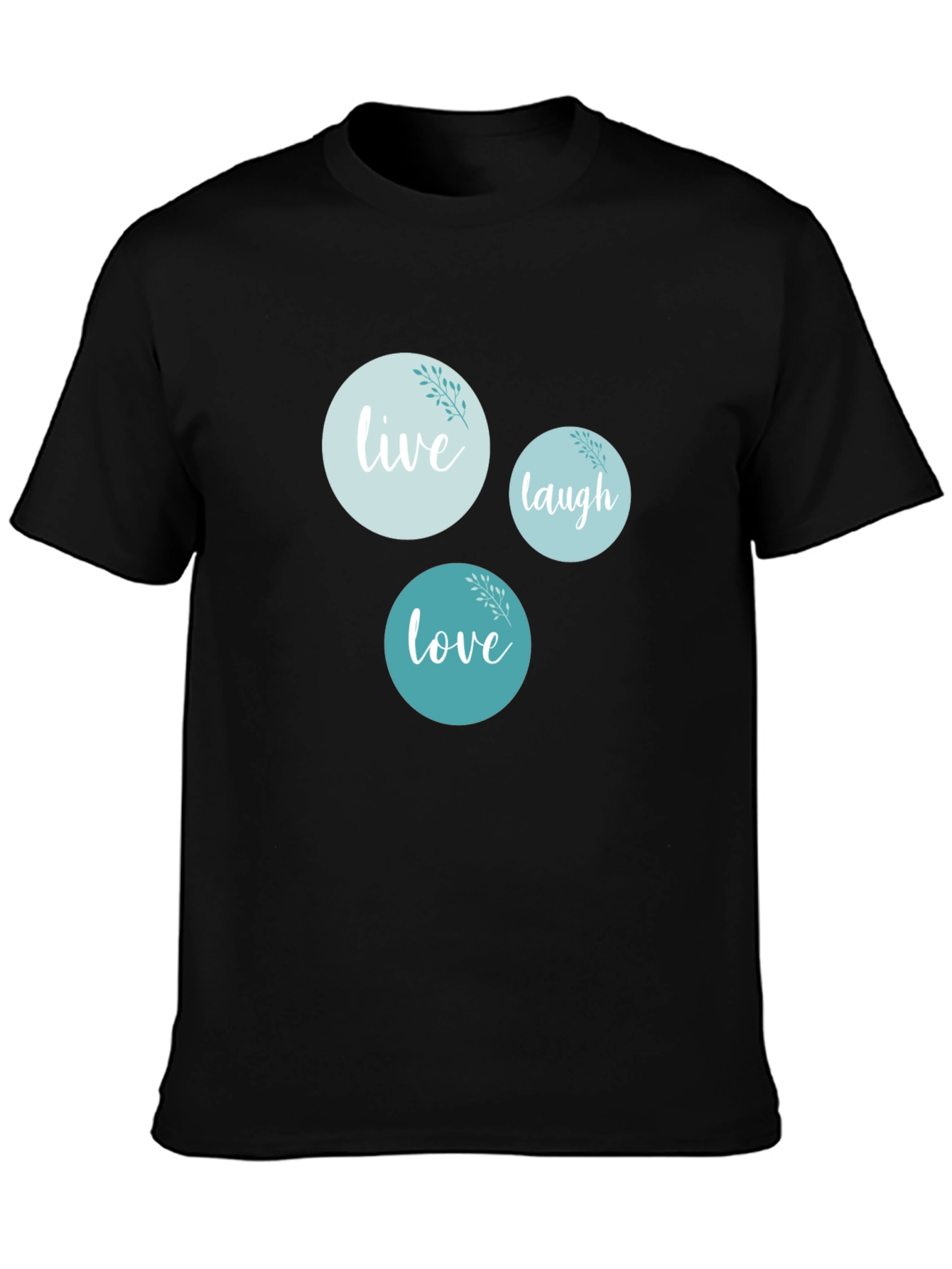 Black Live Laugh Love Graphic Tee - Stylish Comfort view 3