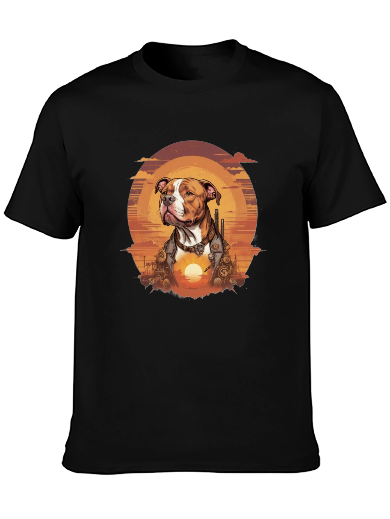 Black Steampunk Dog T-Shirt - Unique Graphic Tee view 3