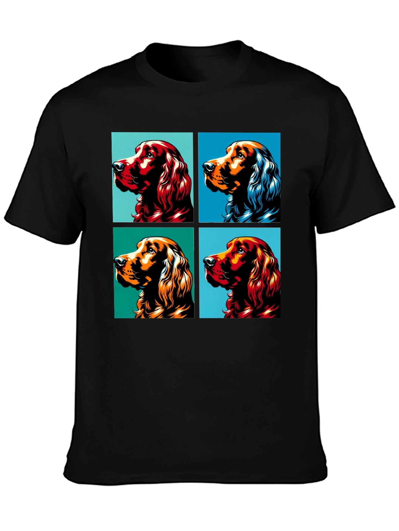 Black Dog Breed Pop Art Black Graphic Tee view 3