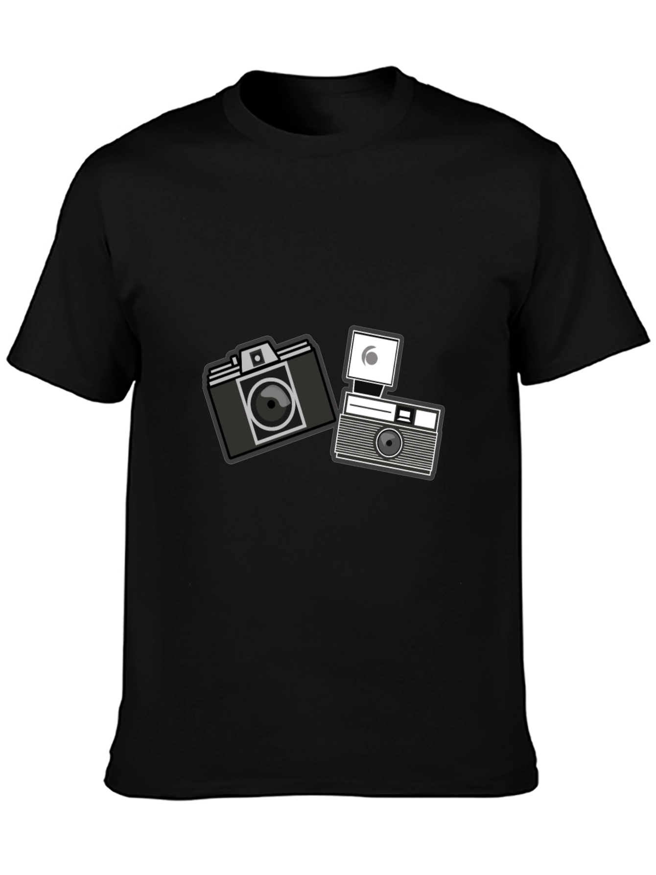 Black Retro Camera Graphic T-Shirt - Black Cotton Tee view 3