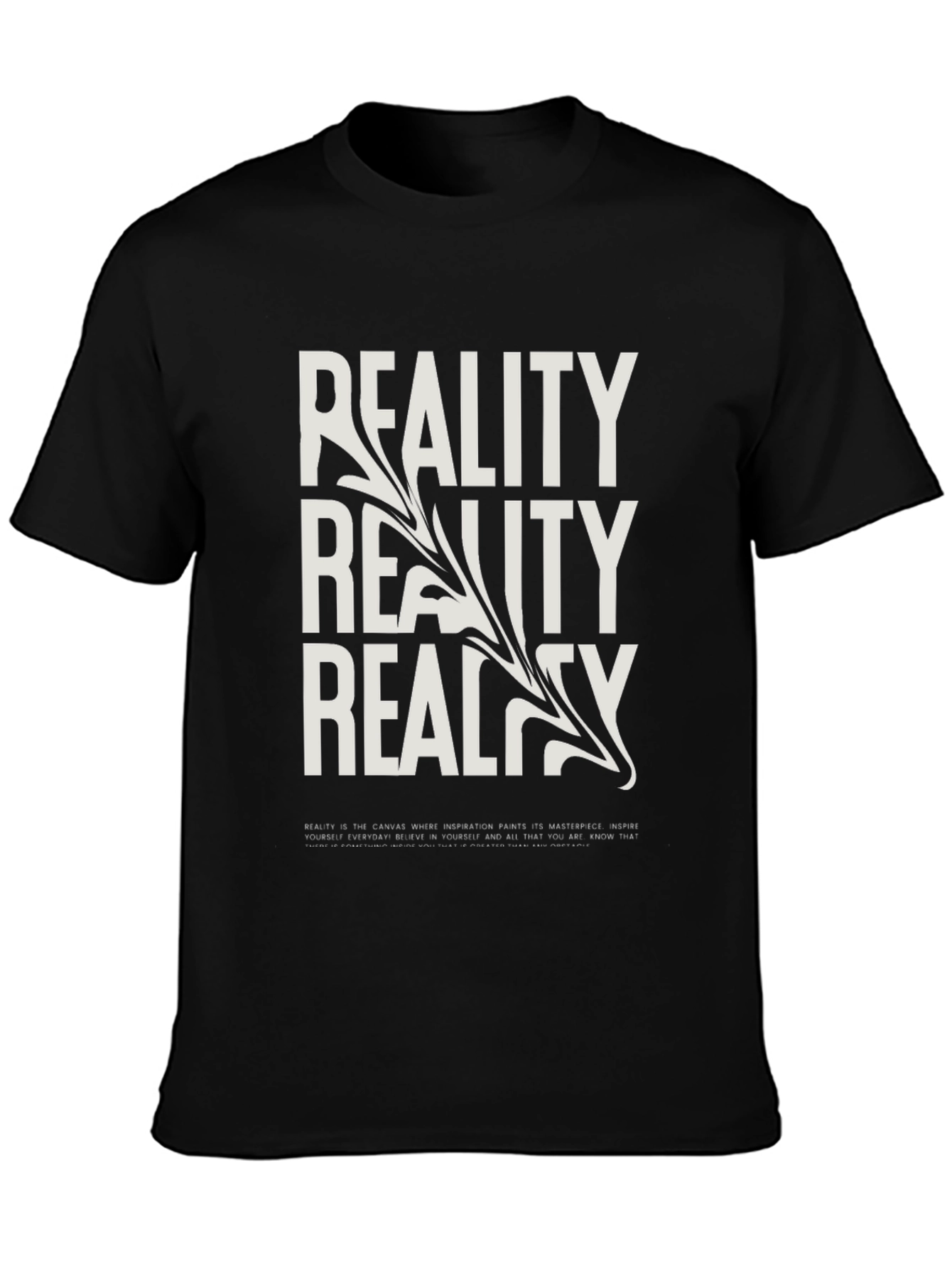 Black Reality Graphic Print Black T-Shirt view 3