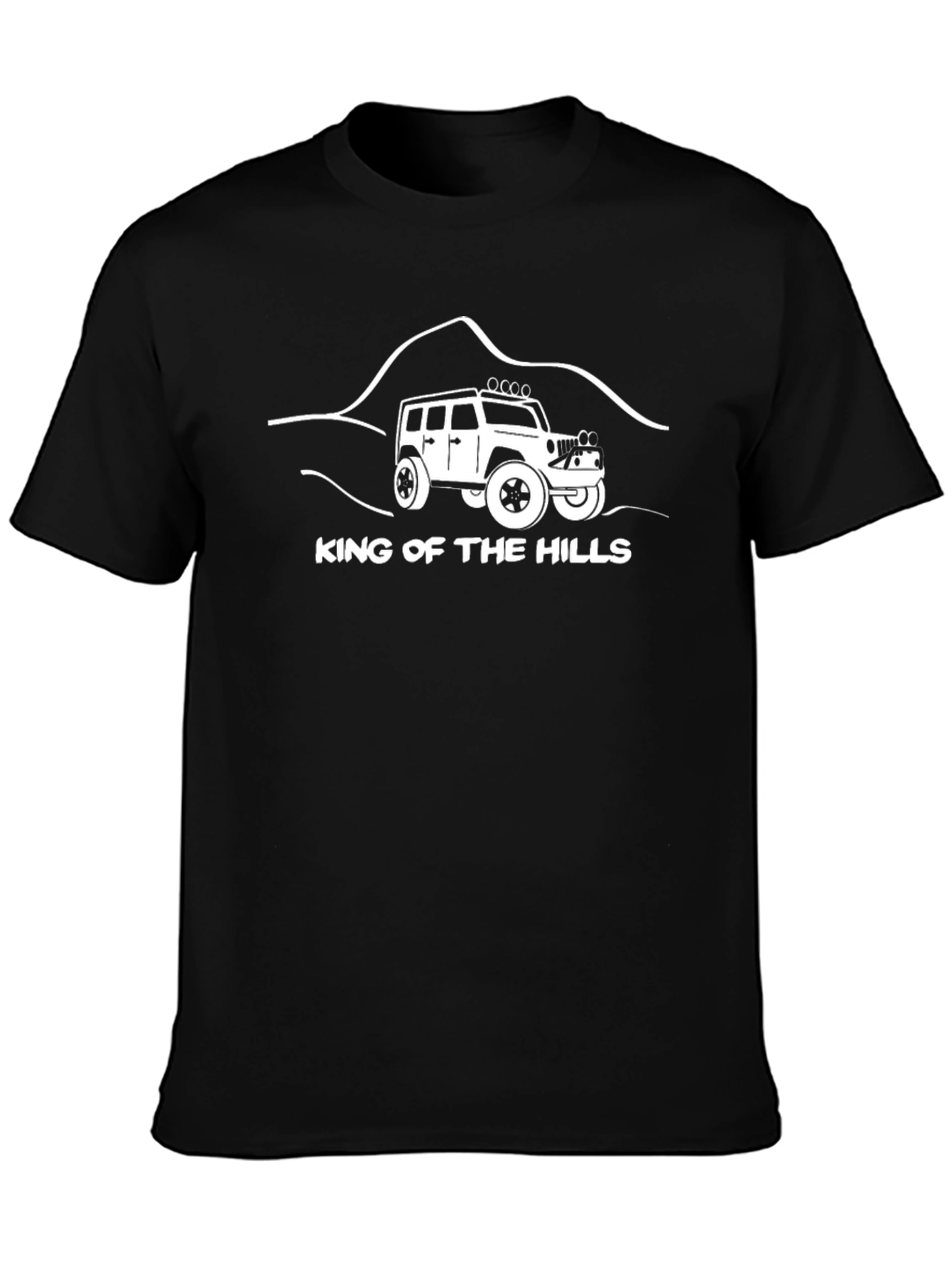 Black King of the Hills Off-Road Jeep T-Shirt view 3