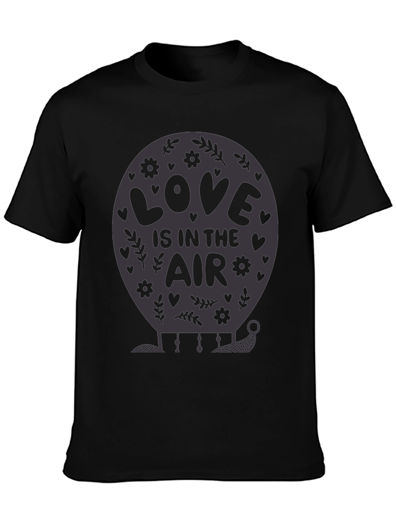 Black Love is in the Air Balloon Graphic Tee view 3