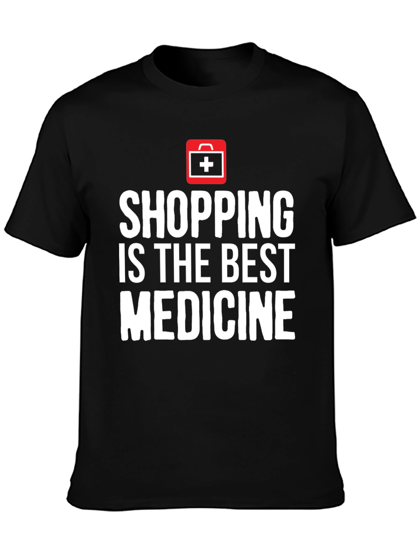 Black Shopping is the Best Medicine T-Shirt view 3