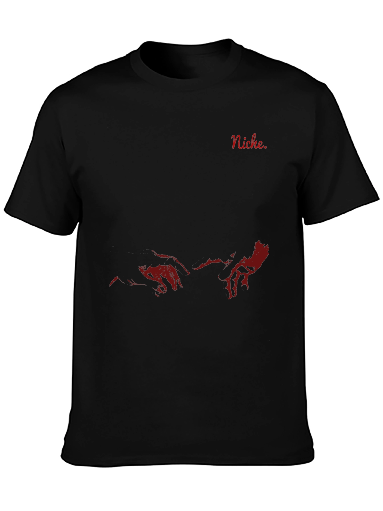 Black Niche Red Graphic Print Black T-Shirt view 3