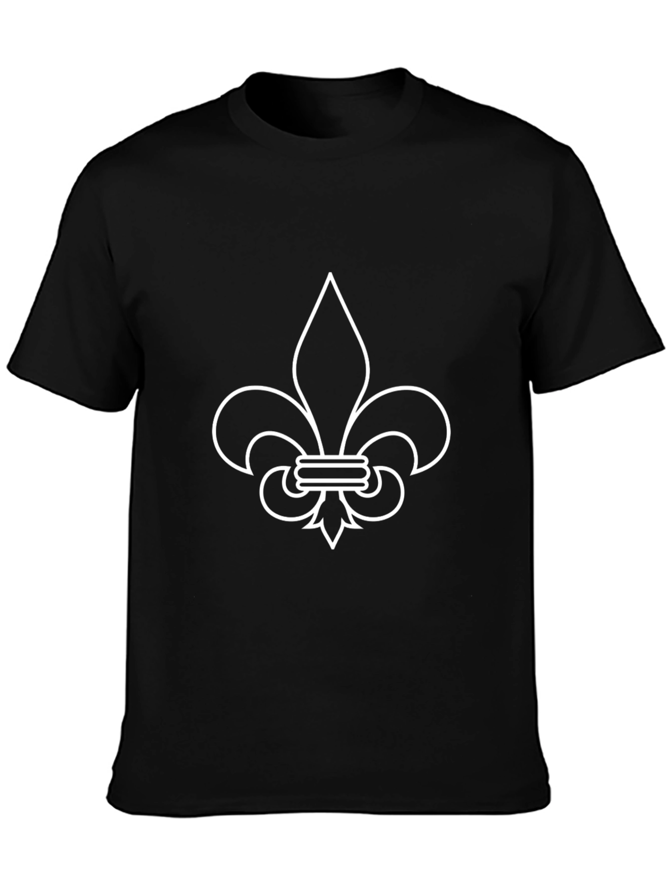 Fleur-de-Lis Graphic Tee - Black Cotton Casual Shirt - 3