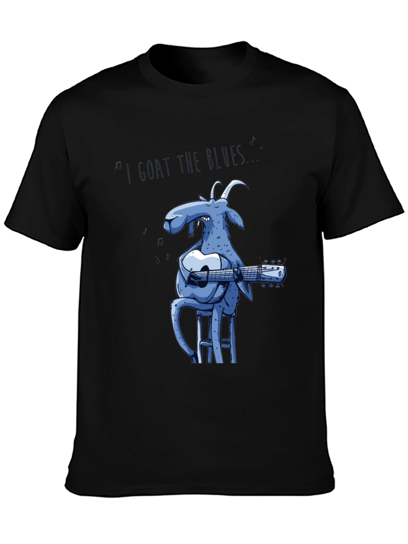 Black I Goat the Blues T-Shirt - Funny Musician Tee view 3