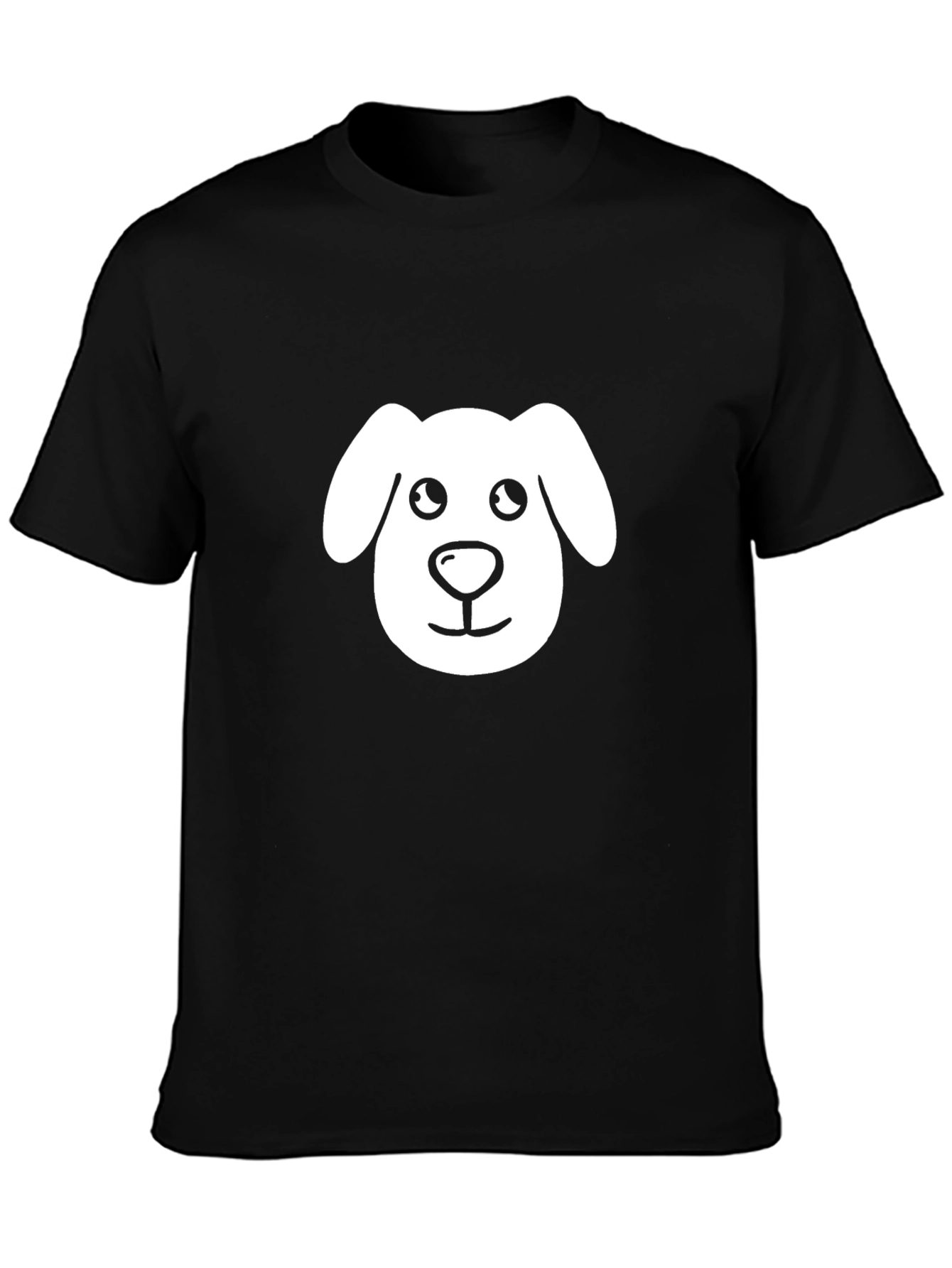 Black Cute Dog Graphic Black T-Shirt view 3