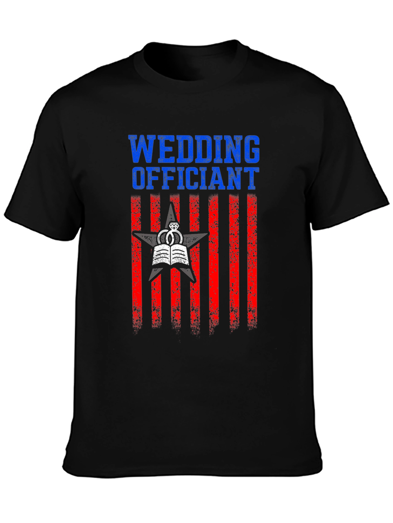Black Wedding Officiant Graphic T-Shirt view 3