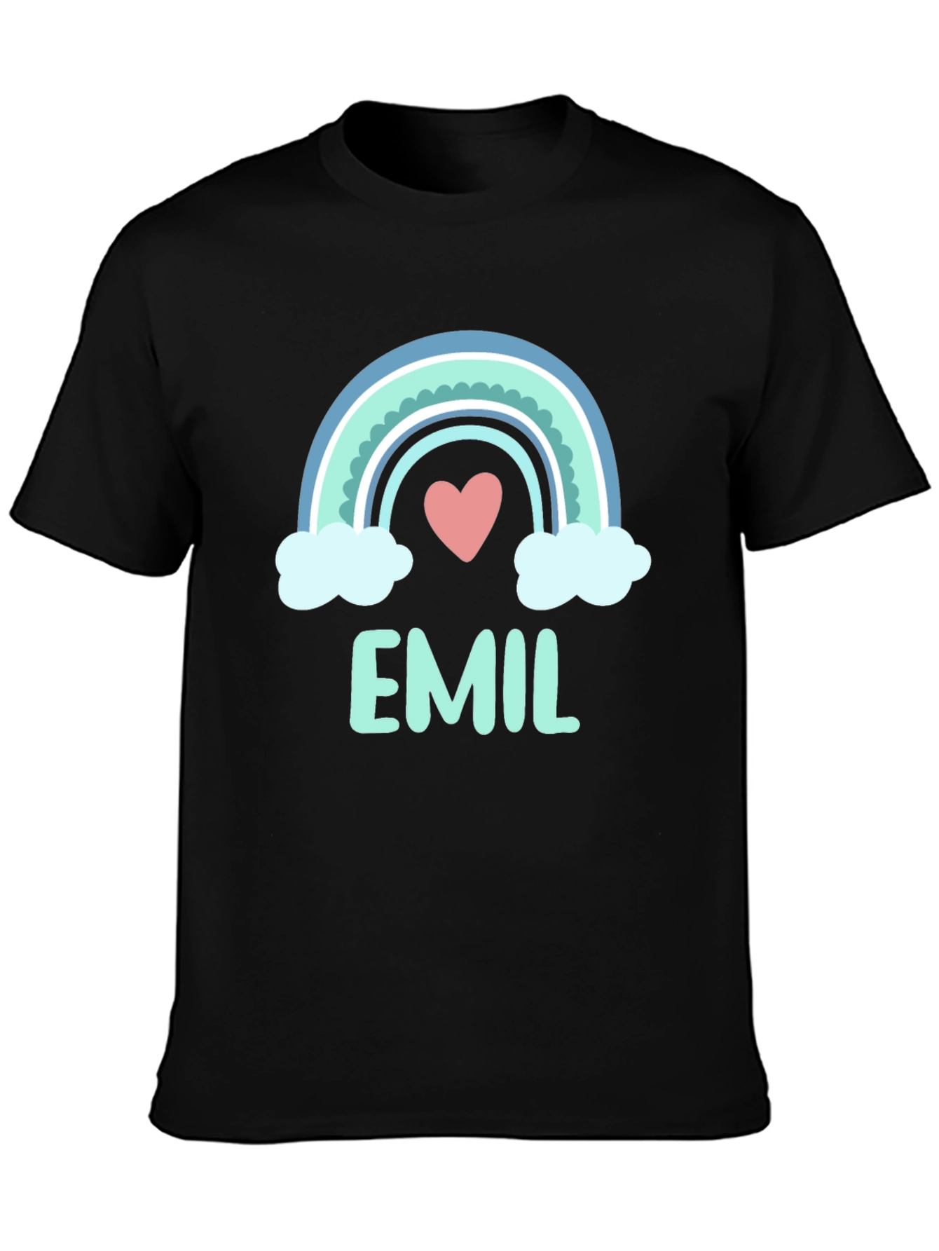Black Emil Rainbow Heart T-Shirt view 3