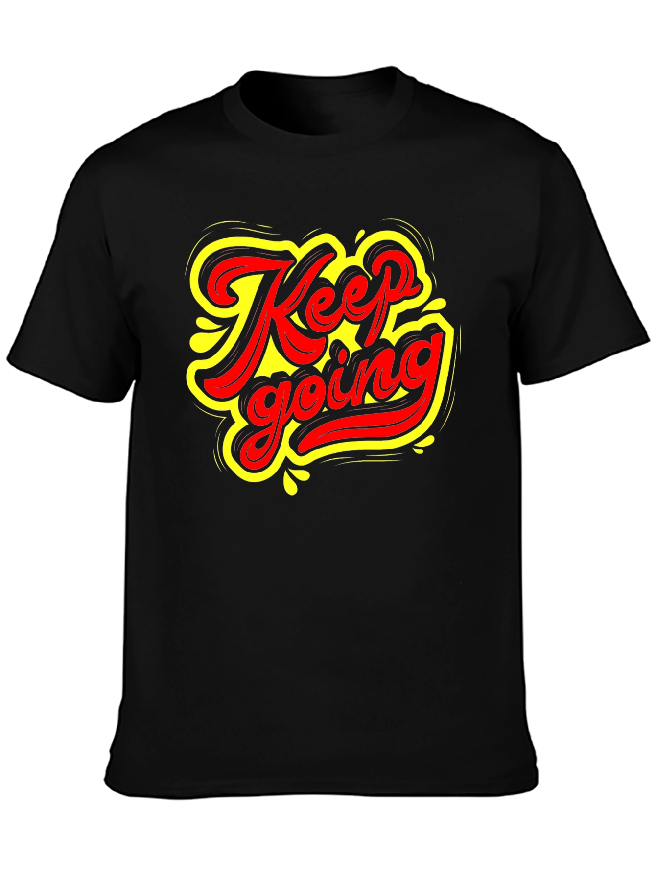 Black Keep Going Graphic T-Shirt - Black view 3