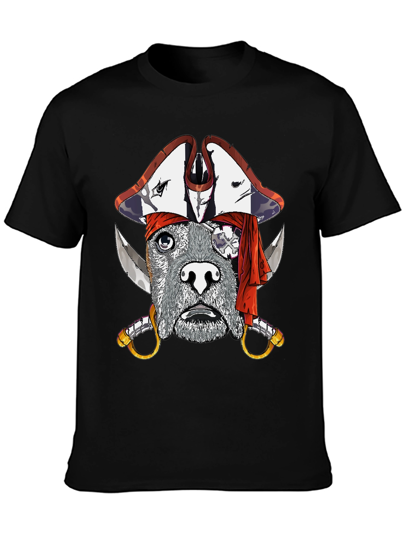Black Dog Pirate Graphic T-Shirt - Black view 3