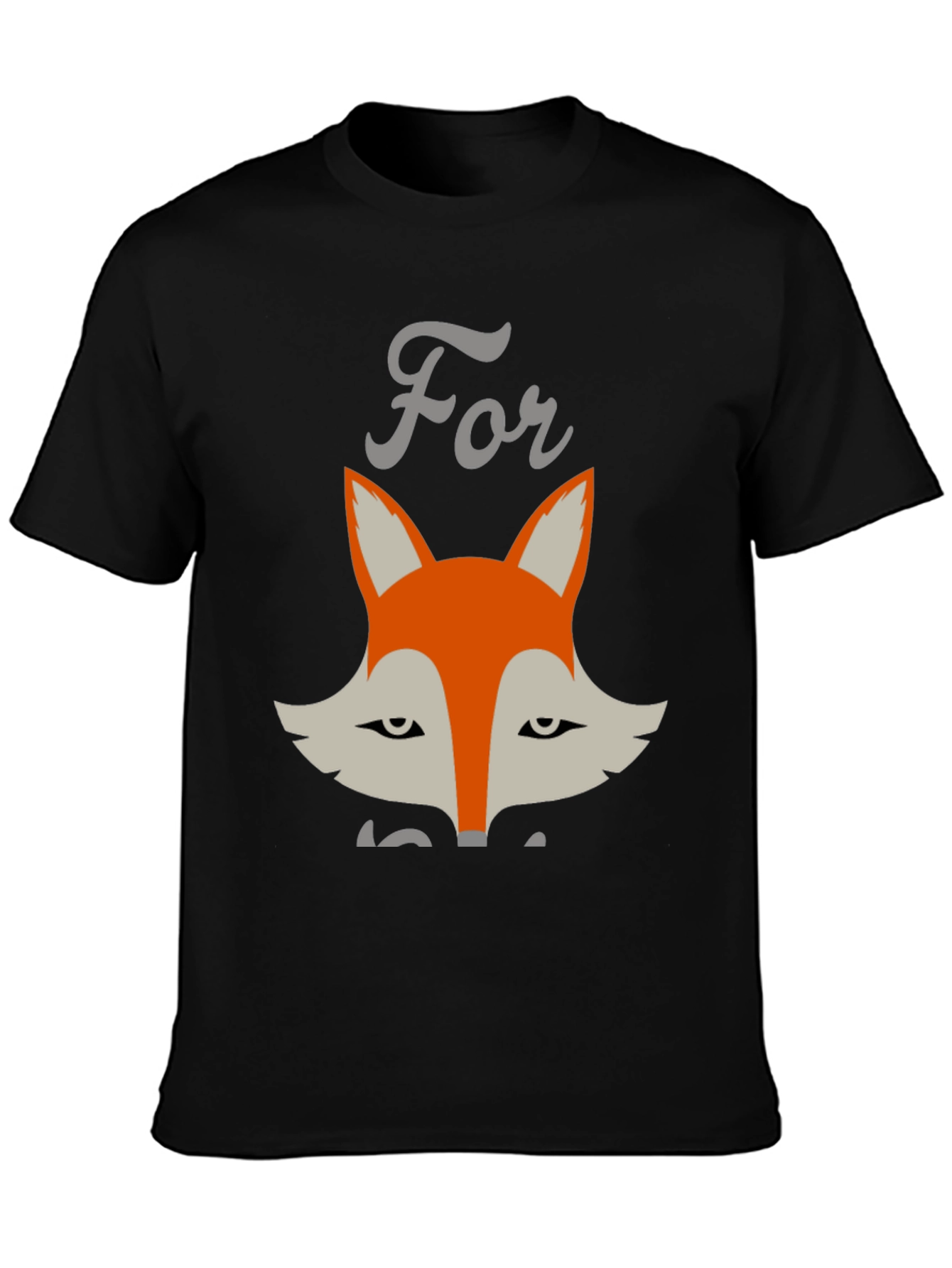 Black Funny Fox Graphic T-Shirt - Unisex Cotton Tee view 3