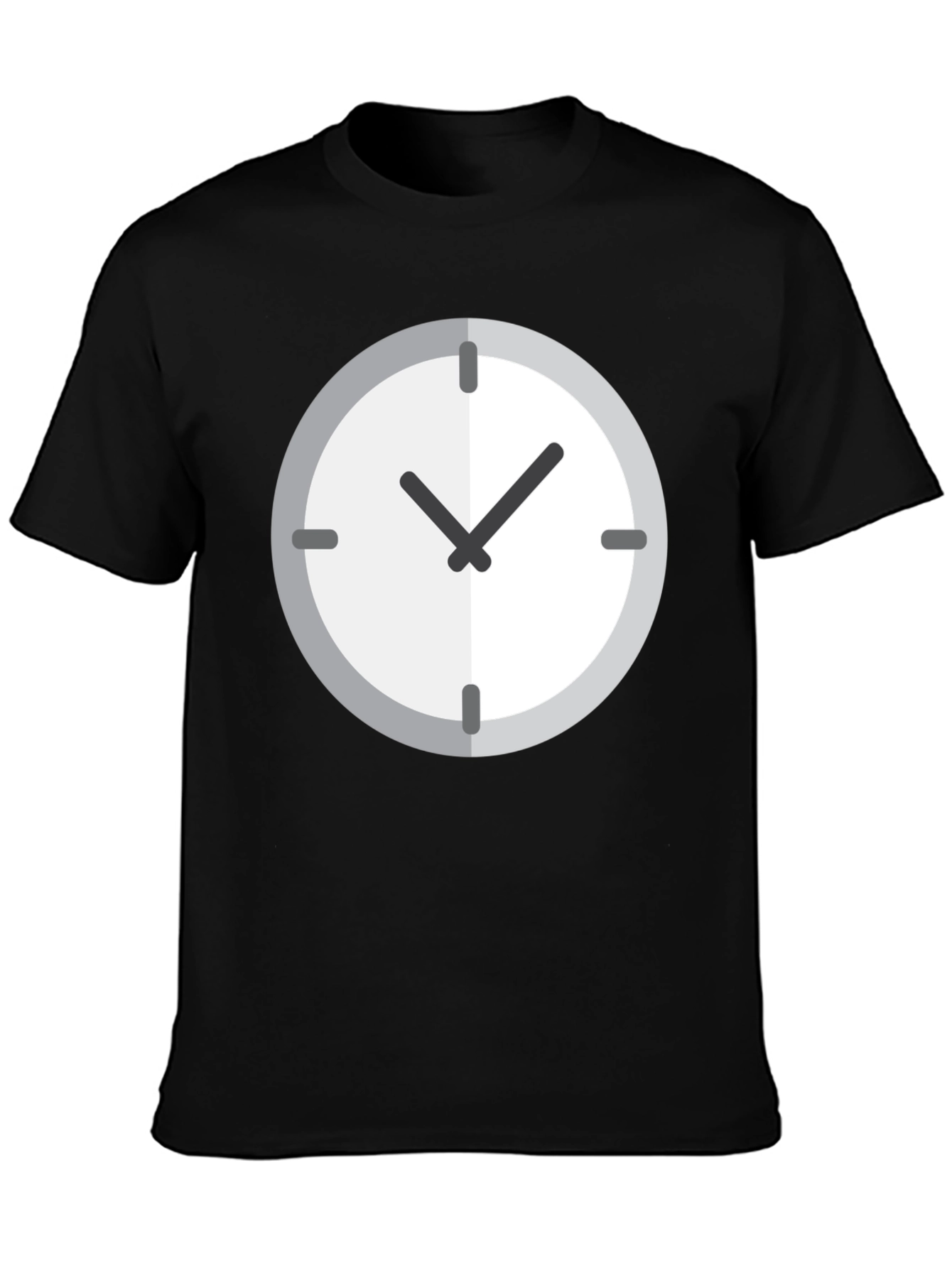 Black Time T-Shirt - Classic Clock Graphic Tee view 3