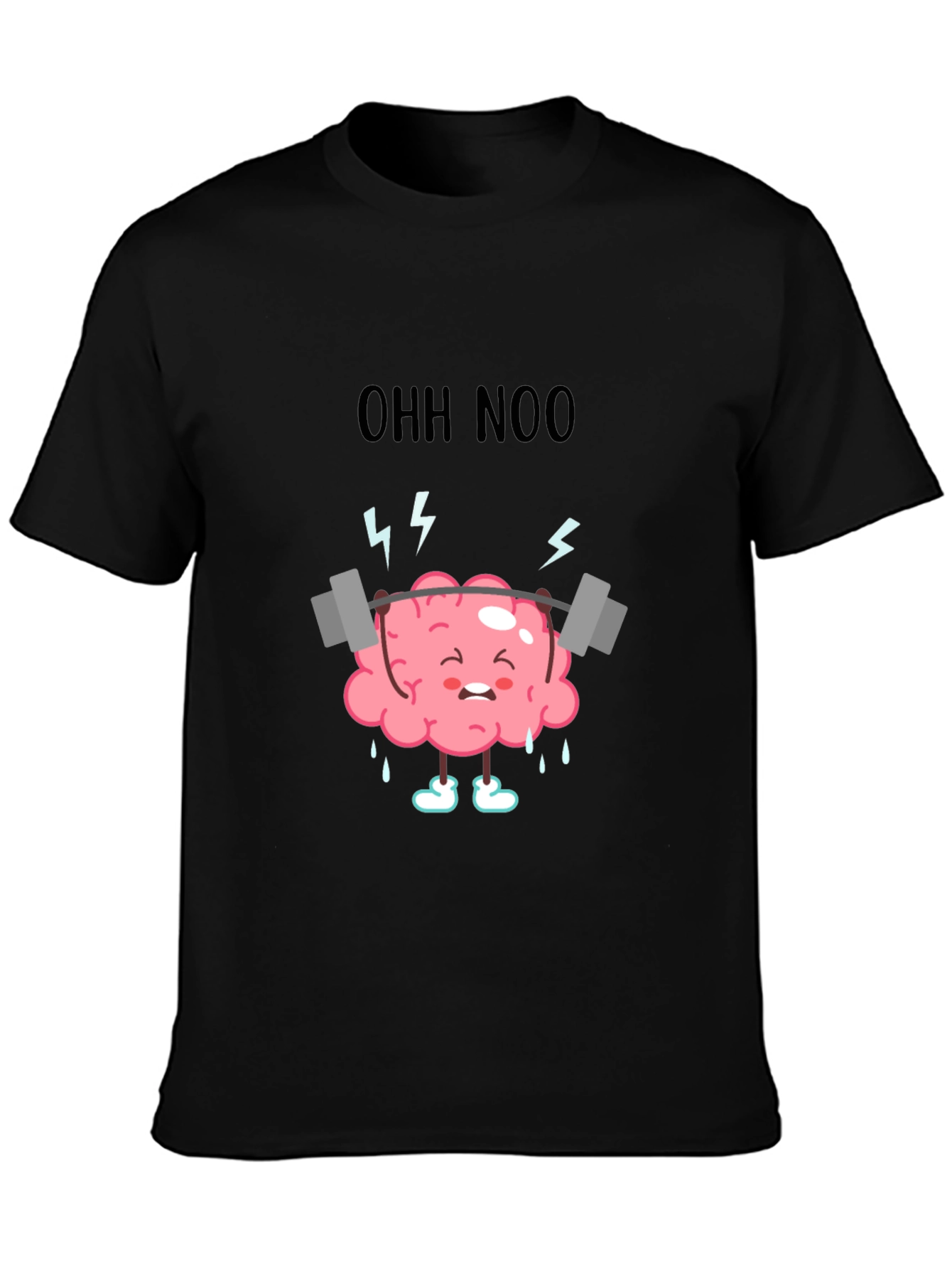 Black Brain Training T-Shirt - "Ohh Noo" Workout Design view 3