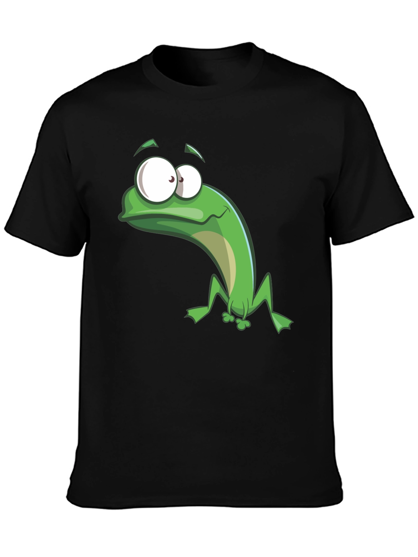 Black Funny Frog Graphic Tee - Black Cotton T-Shirt view 3