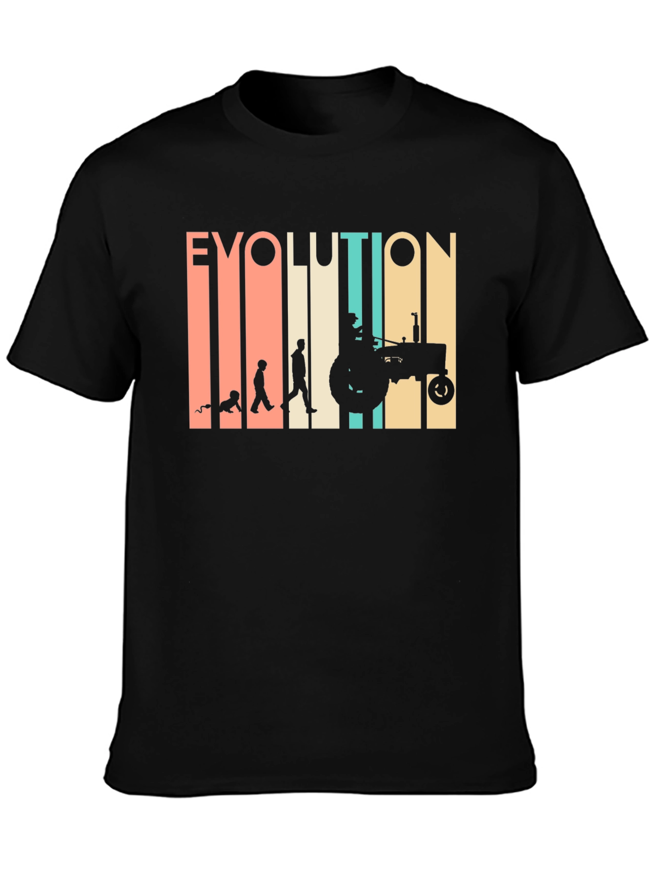 Black Evolution of Farming T-Shirt - Black Cotton Tee view 3