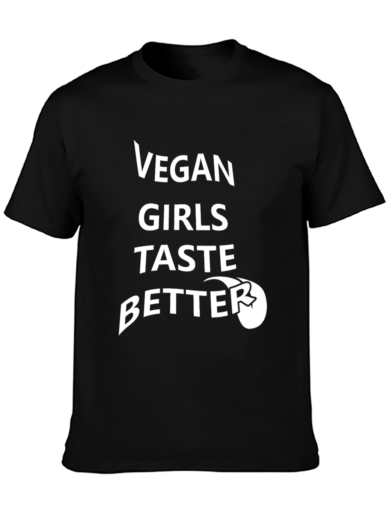 Black Vegan Girls Taste Better T-Shirt view 3