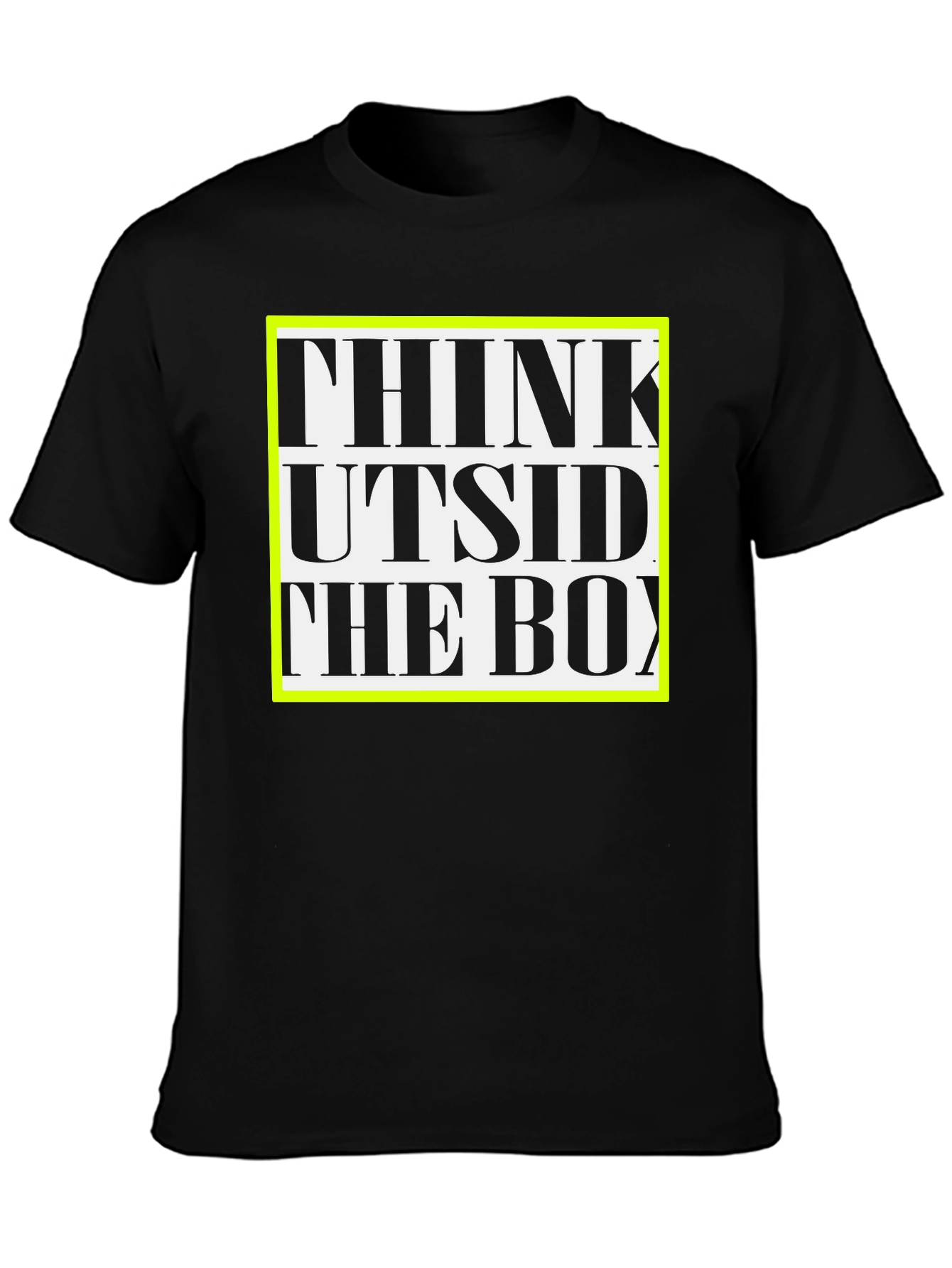 Black Think Outside the Box Graphic Tee view 3
