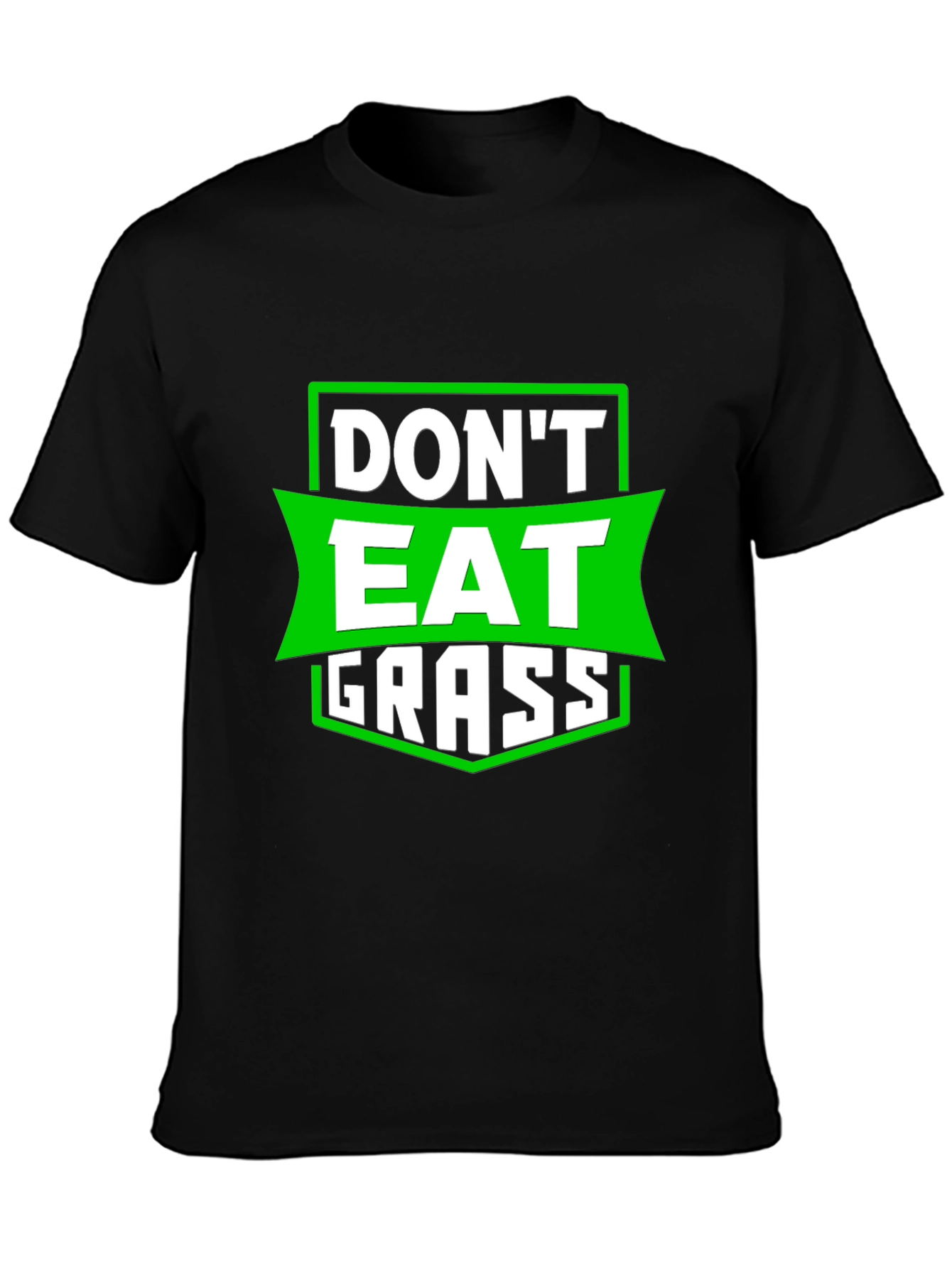 Black Don't Eat Grass Funny Graphic T-Shirt view 3