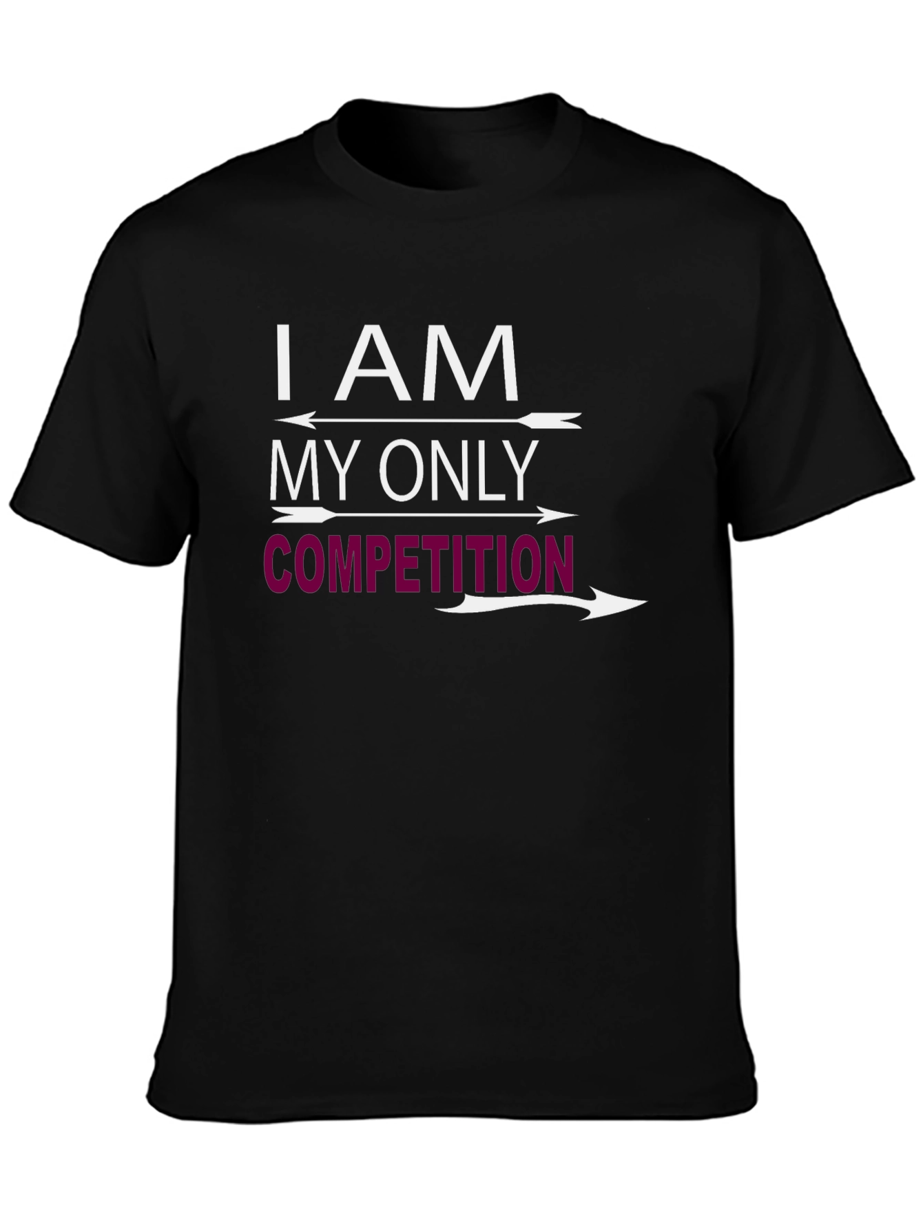 Black I AM MY ONLY COMPETITION Graphic T-Shirt view 3