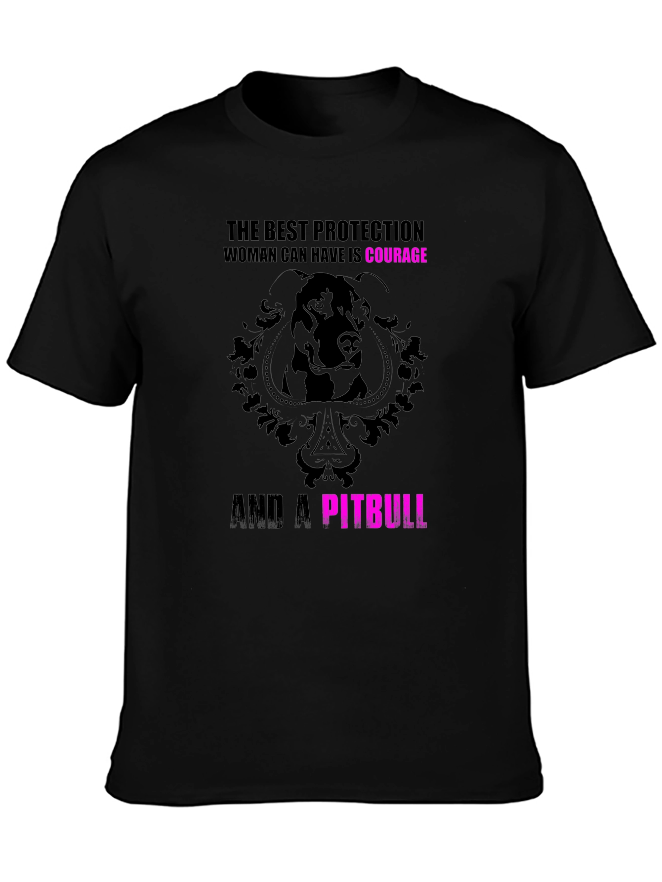 Black Courage & Pitbull Graphic Tee view 3