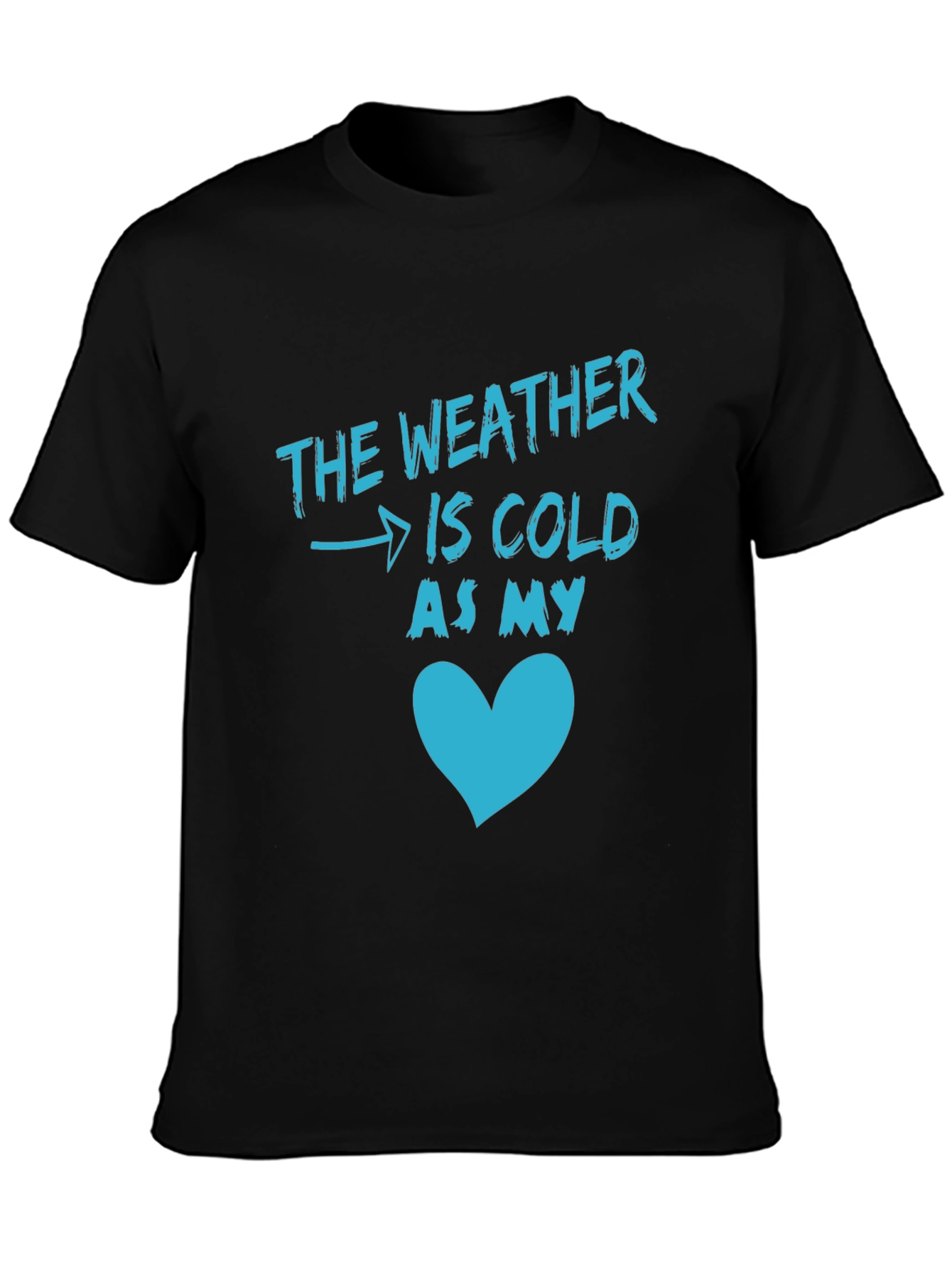 Black Cold Heart Graphic Tee - Men's Black T-Shirt view 3